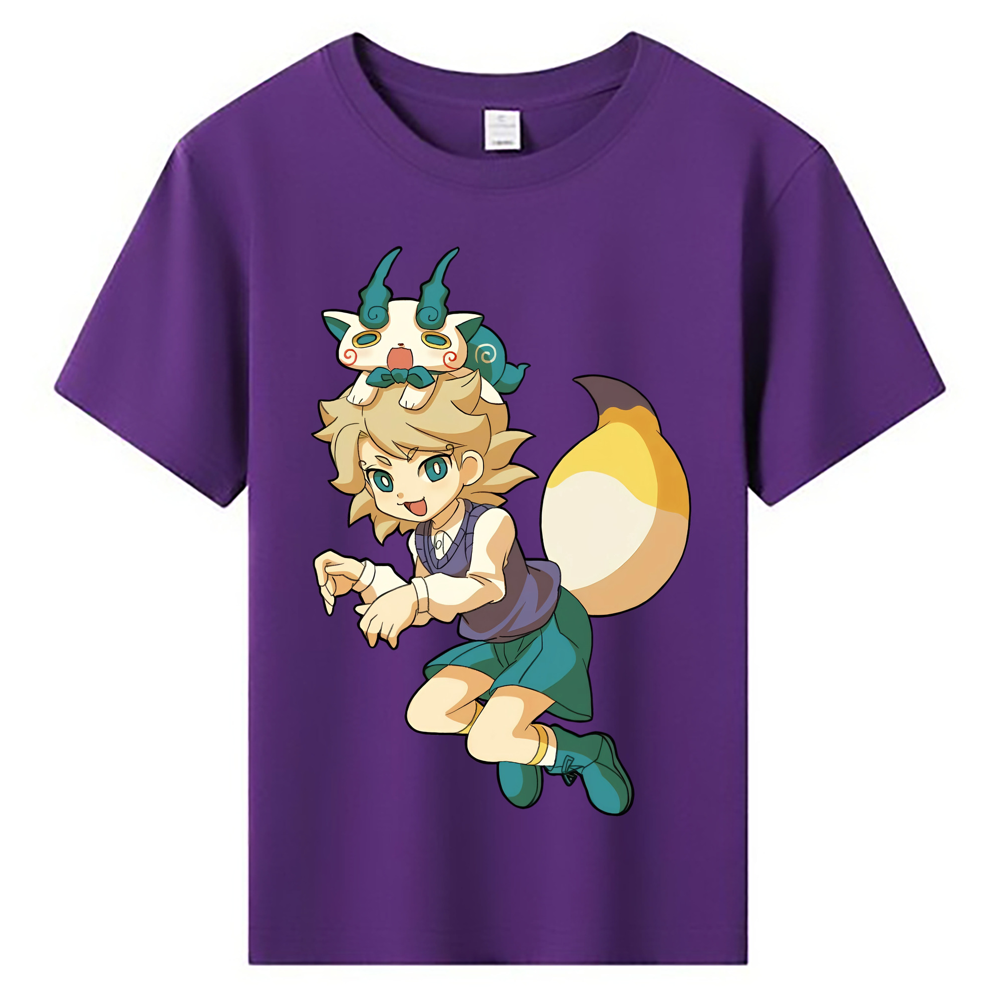 （画像用） 妖怪ウォッチ Yo-kai Watch 綿100％キッズTシャツ（フロントプリント）