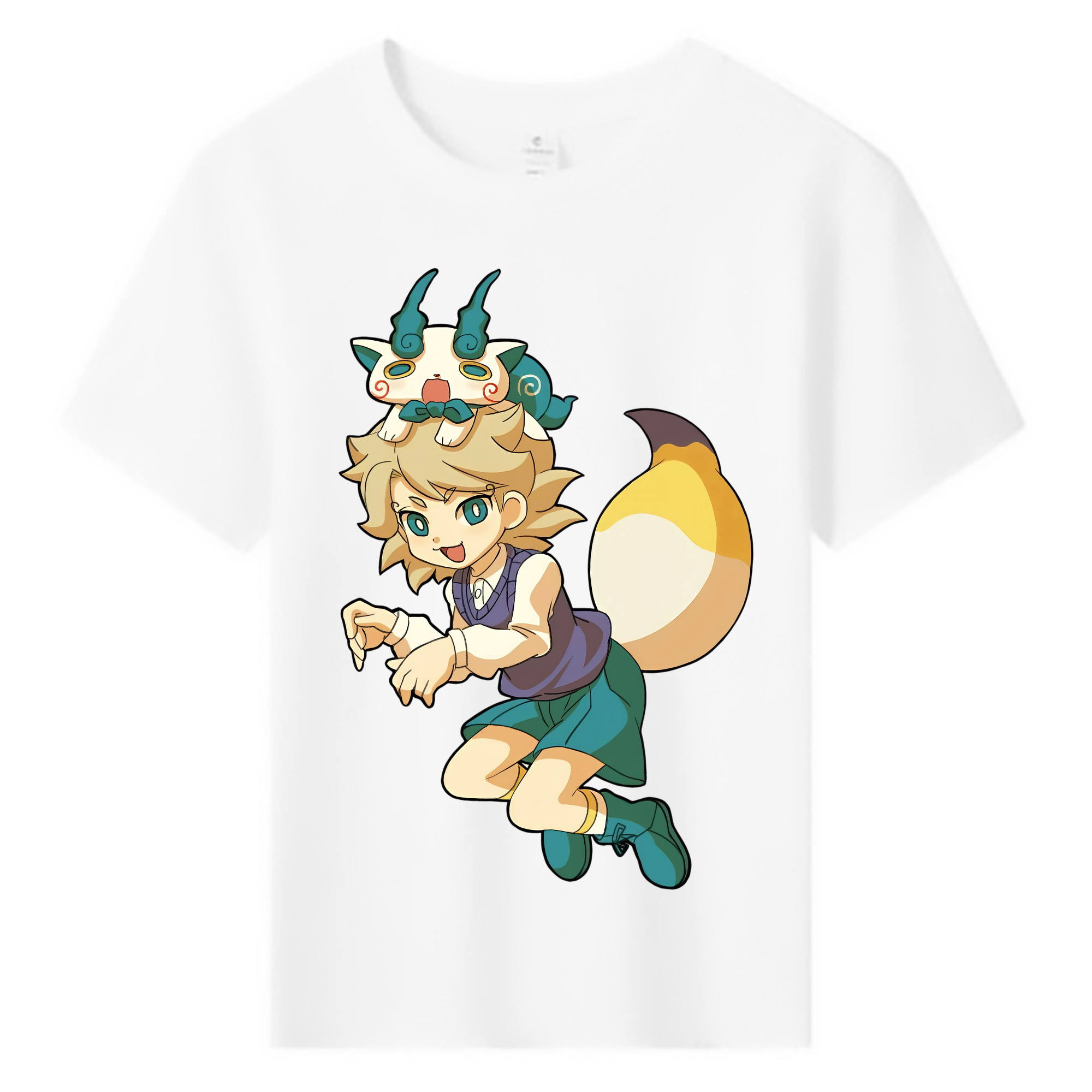 （画像用） 妖怪ウォッチ Yo-kai Watch 綿100％キッズTシャツ（フロントプリント）