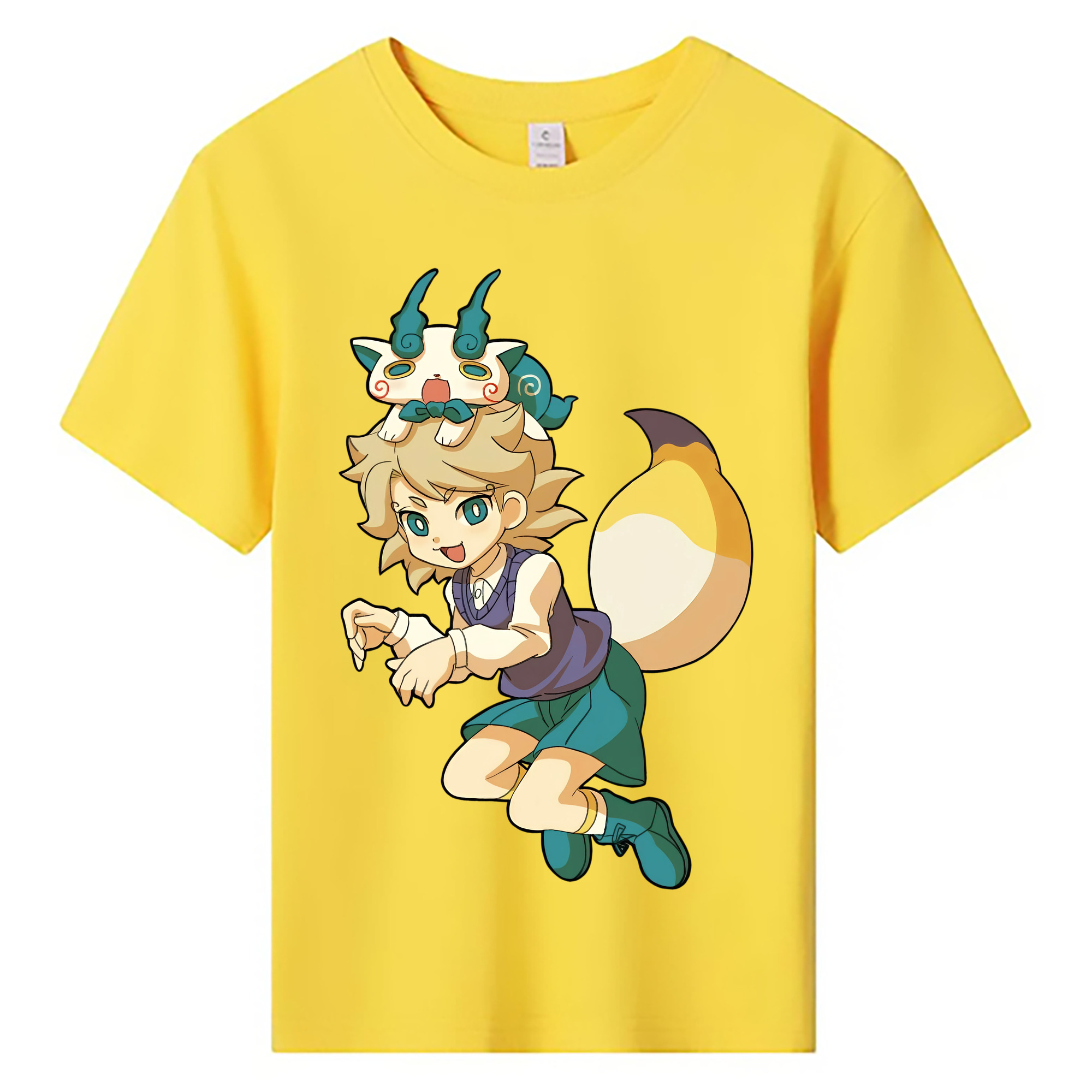 （画像用） 妖怪ウォッチ Yo-kai Watch 綿100％キッズTシャツ（フロントプリント）