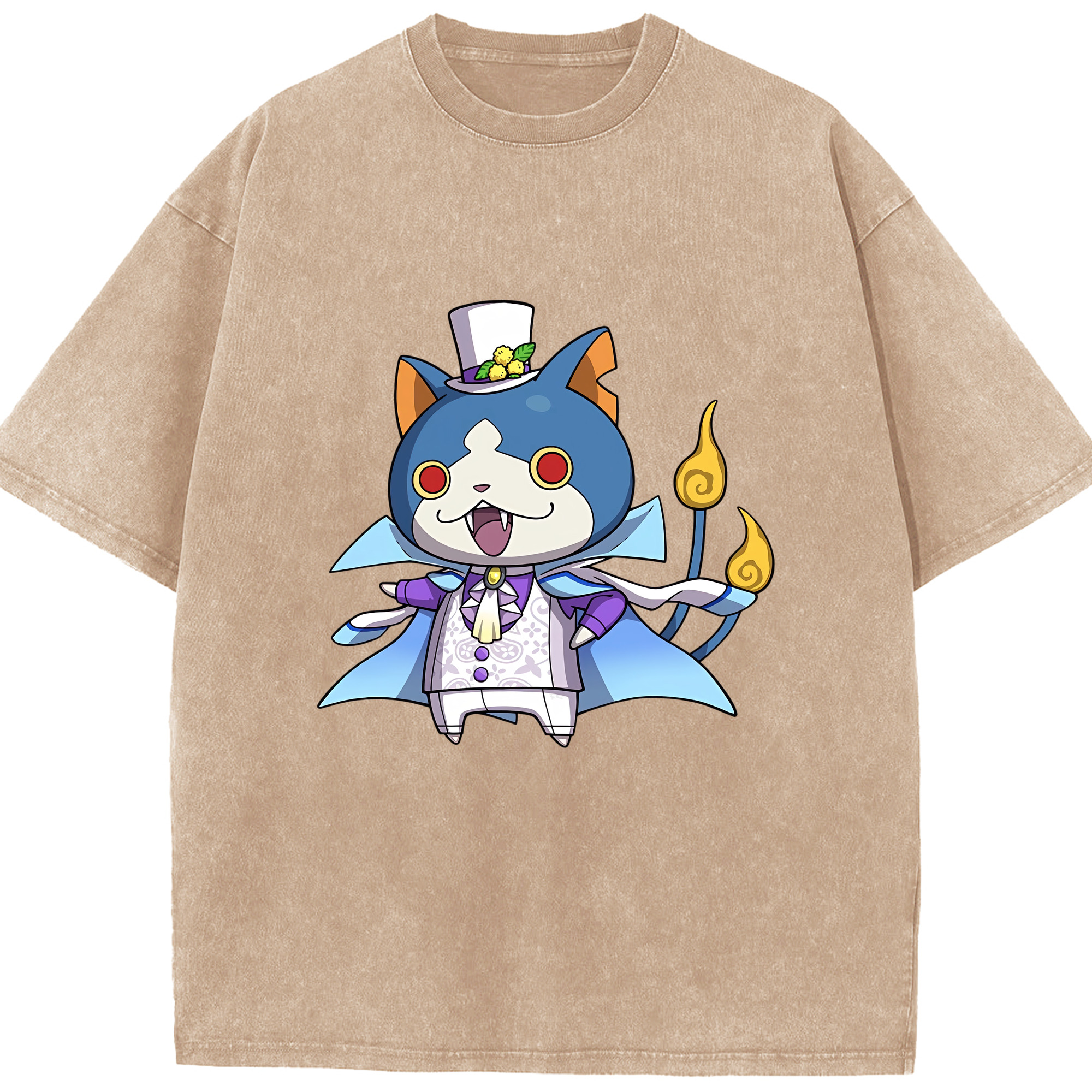 （画像用） 妖怪ウォッチ Yo-kai Watch 綿100% ヴィンテージ風 半袖Tシャツ（フロントプリント）