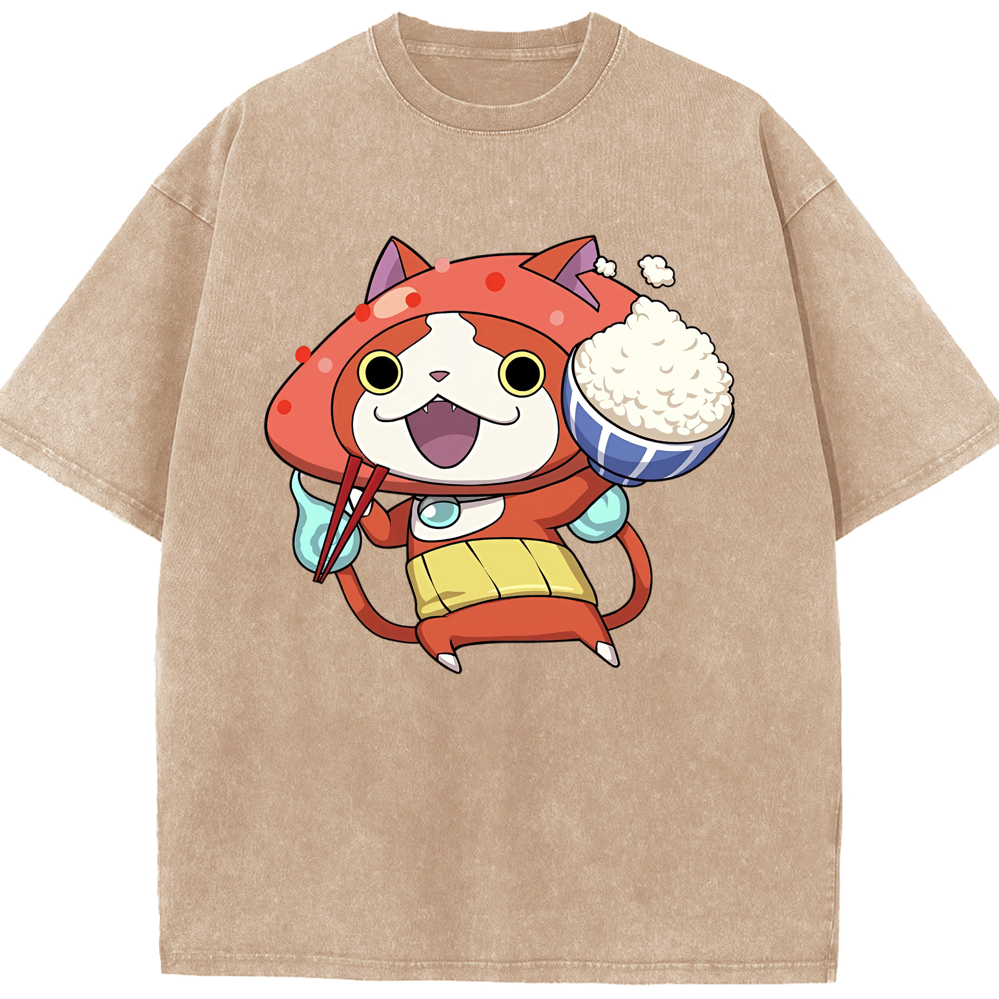 （画像用） 妖怪ウォッチ Yo-kai Watch 綿100% ヴィンテージ風 半袖Tシャツ（フロントプリント）