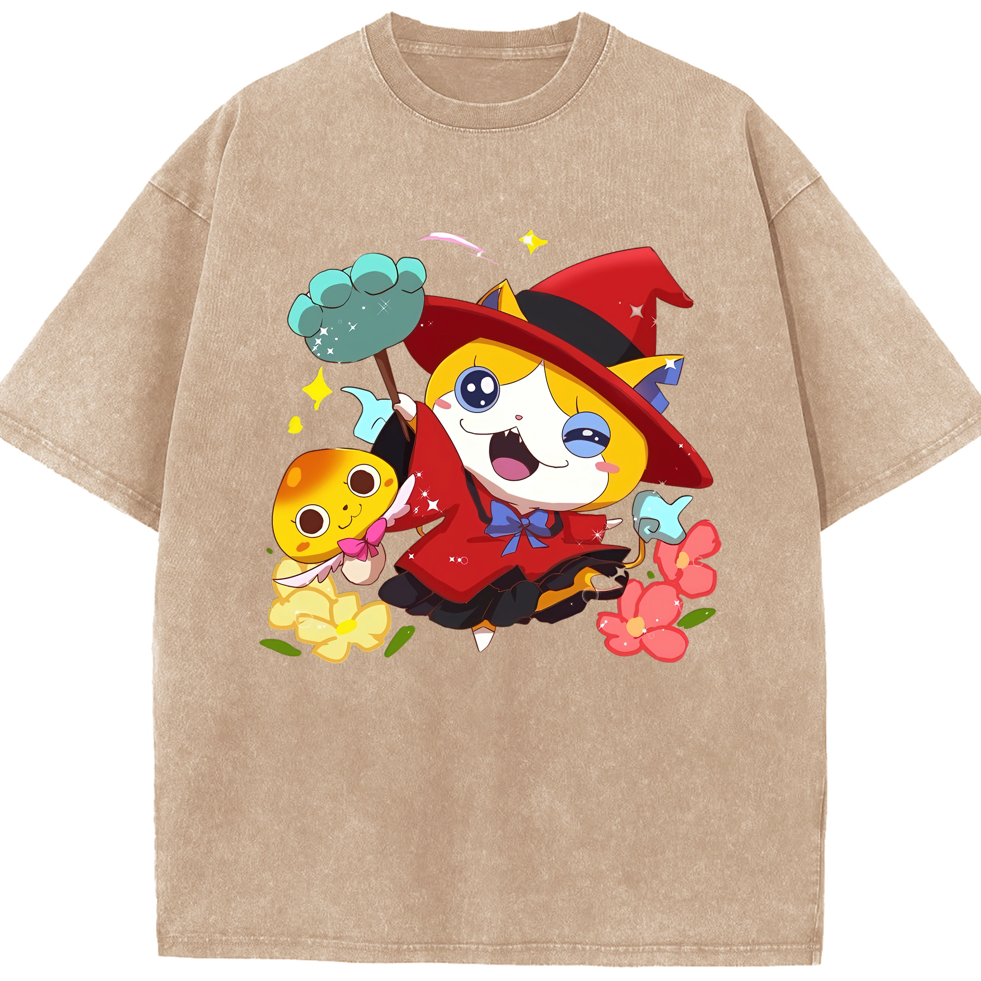 （画像用） 妖怪ウォッチ Yo-kai Watch 綿100% ヴィンテージ風 半袖Tシャツ（フロントプリント）