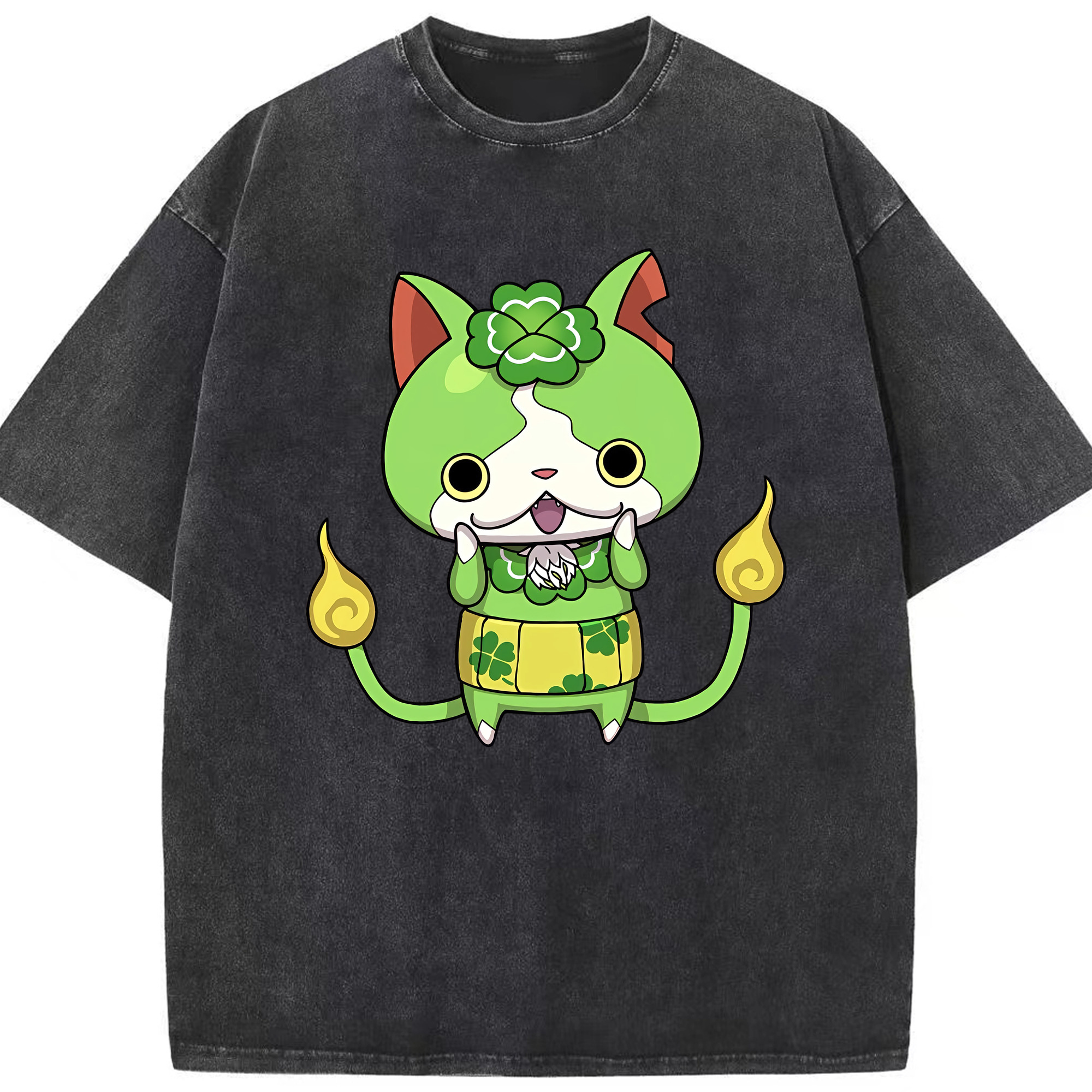 （画像用） 妖怪ウォッチ Yo-kai Watch 綿100% ヴィンテージ風 半袖Tシャツ（フロントプリント）