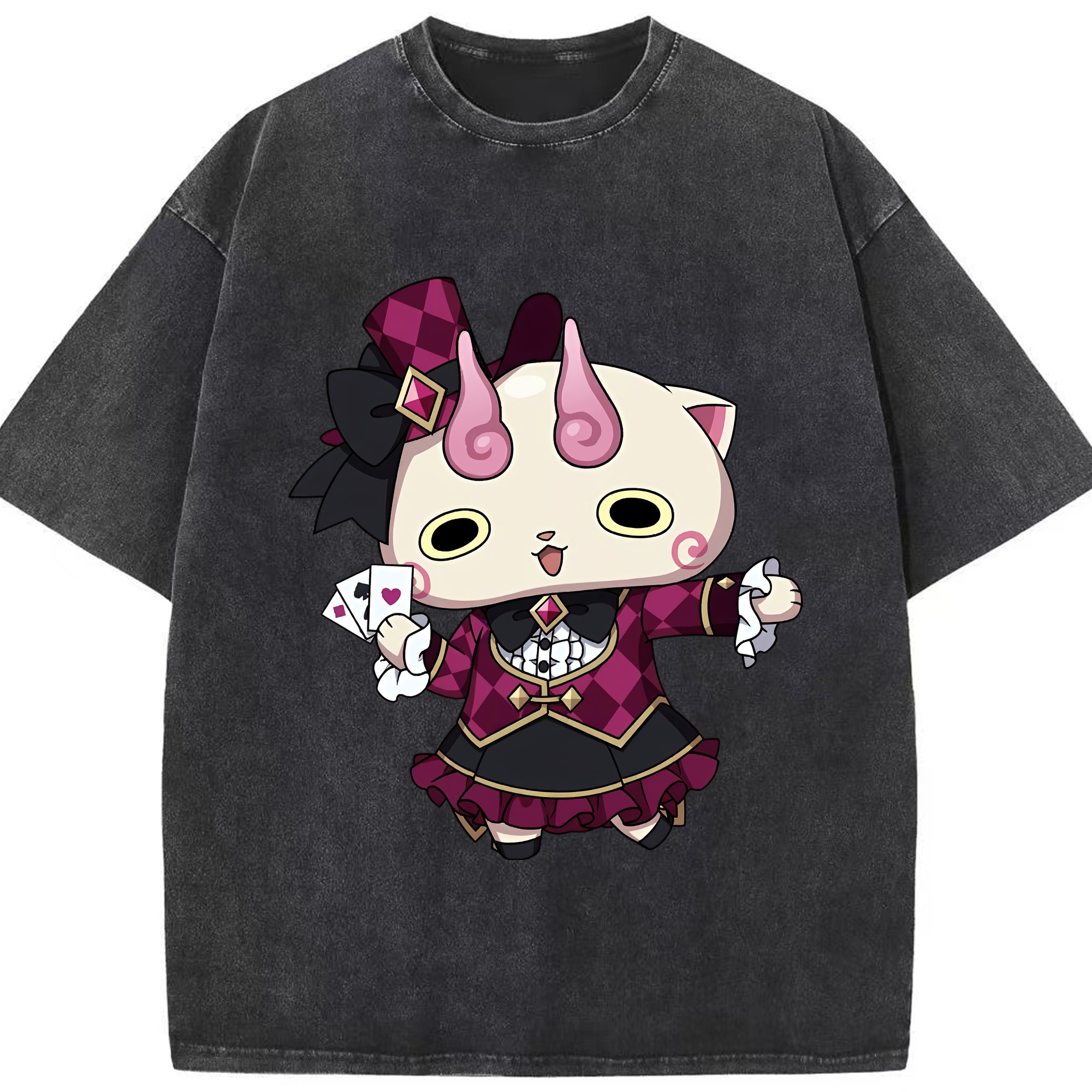 （画像用） 妖怪ウォッチ Yo-kai Watch 綿100% ヴィンテージ風 半袖Tシャツ（フロントプリント）