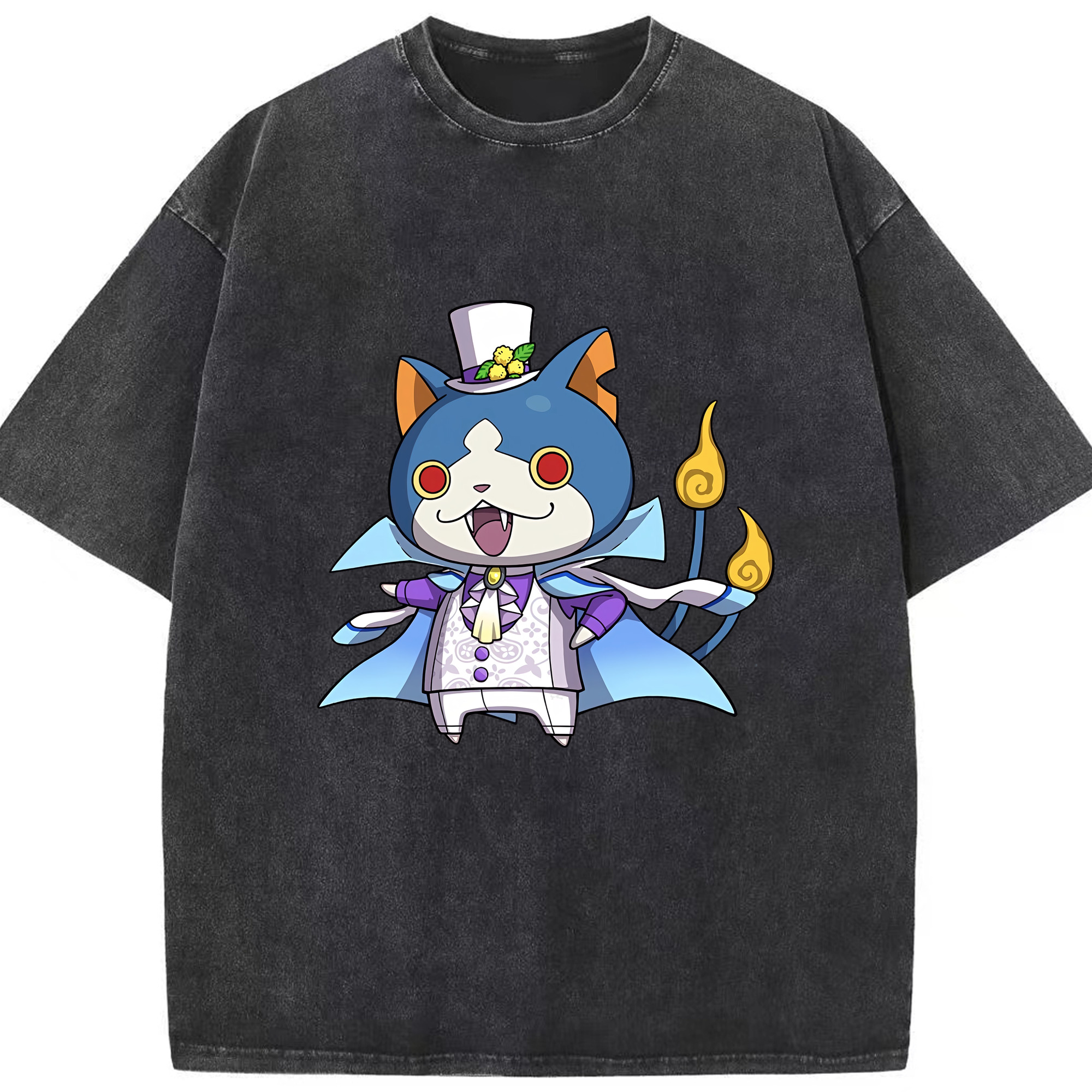 （画像用） 妖怪ウォッチ Yo-kai Watch 綿100% ヴィンテージ風 半袖Tシャツ（フロントプリント）