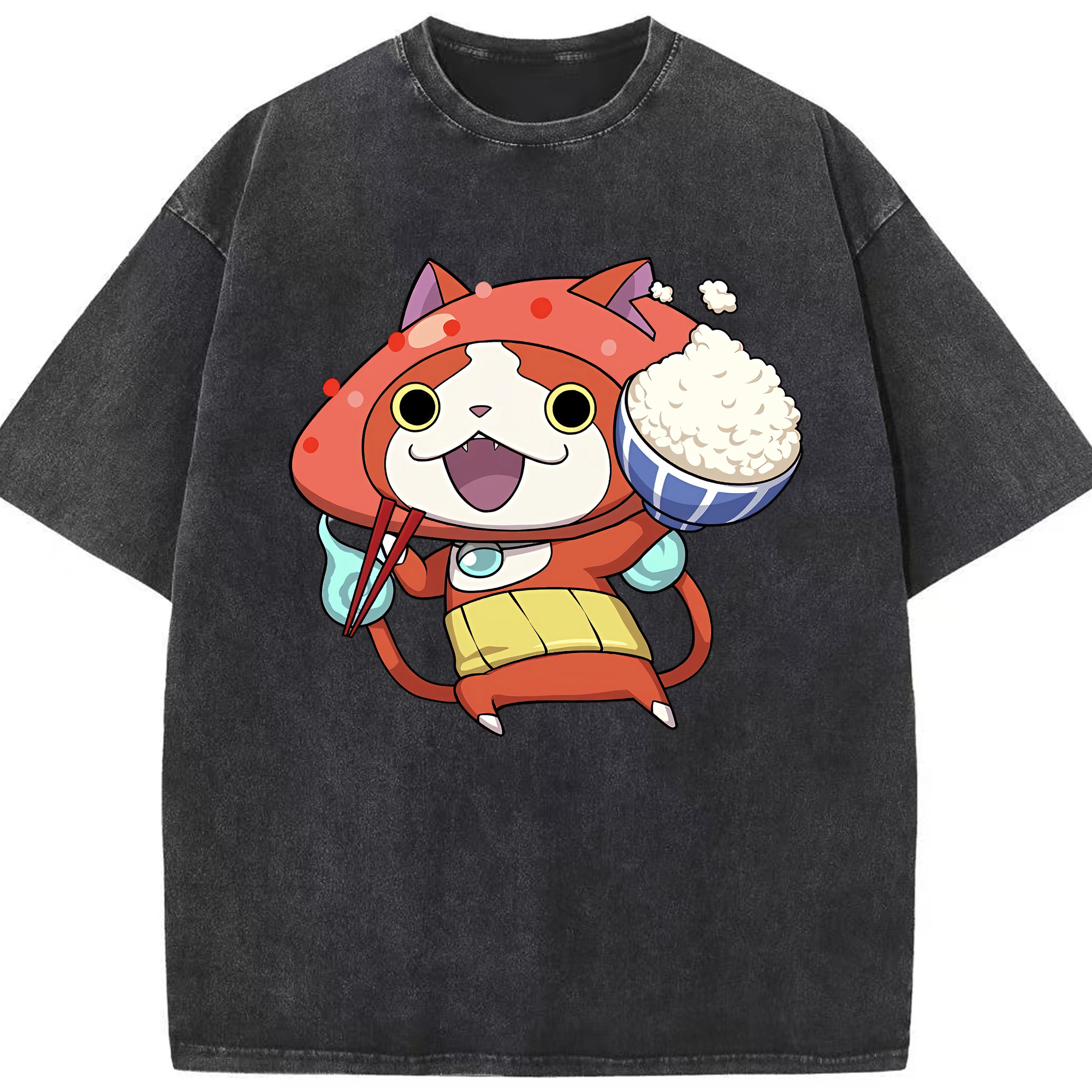 （画像用） 妖怪ウォッチ Yo-kai Watch 綿100% ヴィンテージ風 半袖Tシャツ（フロントプリント）