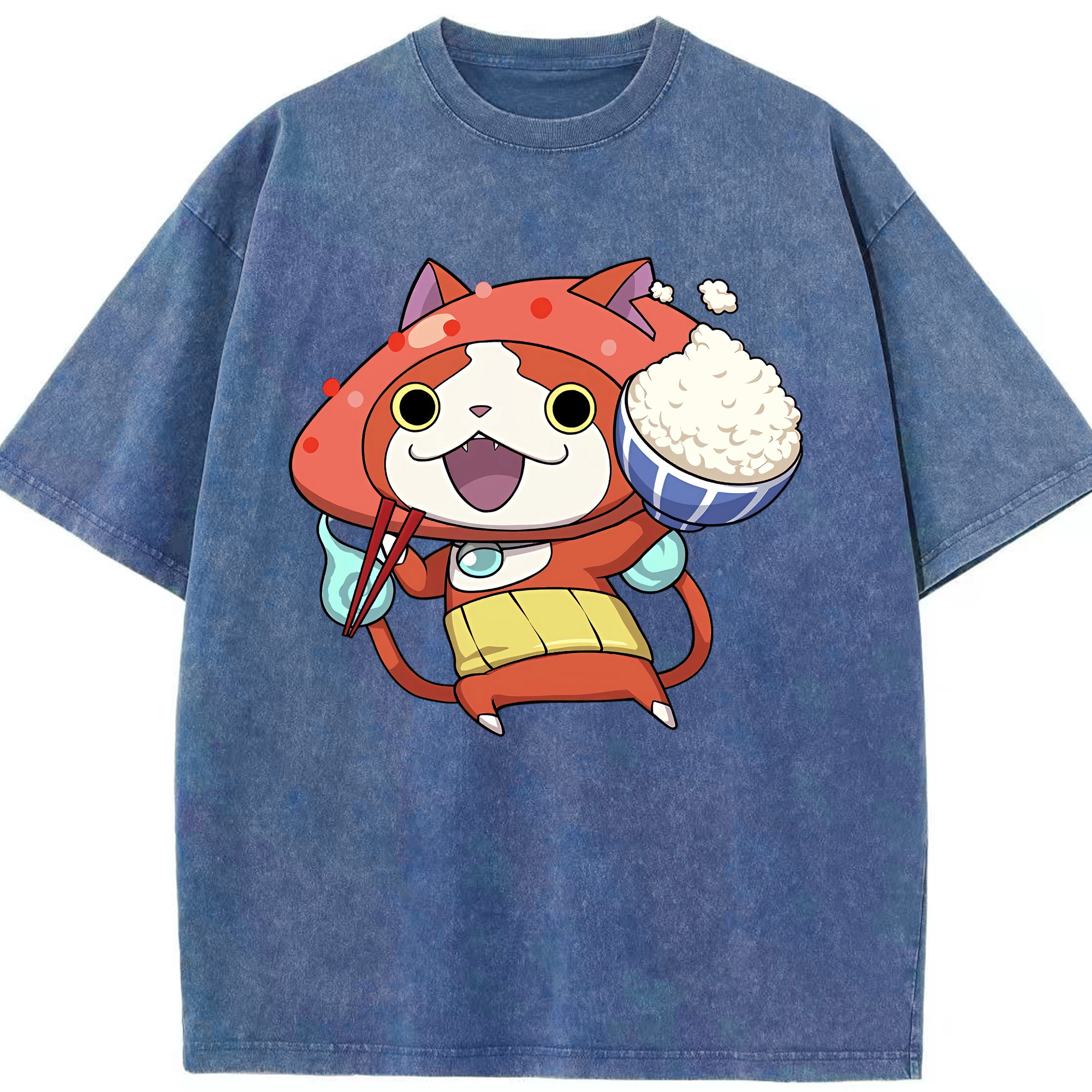 （画像用） 妖怪ウォッチ Yo-kai Watch 綿100% ヴィンテージ風 半袖Tシャツ（フロントプリント）