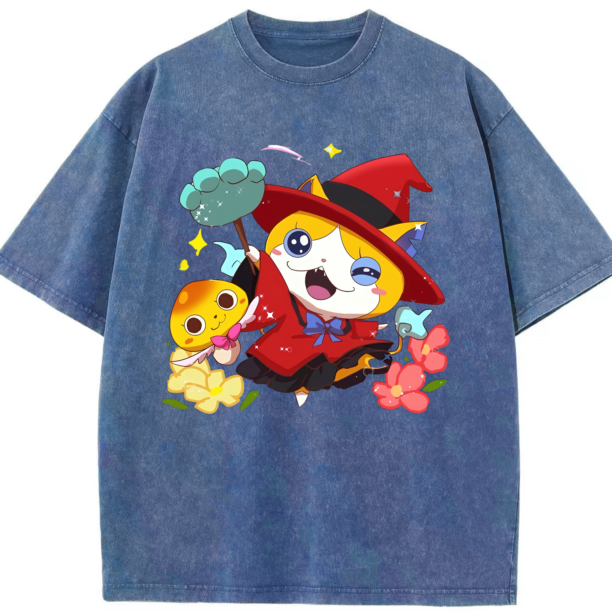 （画像用） 妖怪ウォッチ Yo-kai Watch 綿100% ヴィンテージ風 半袖Tシャツ（フロントプリント）