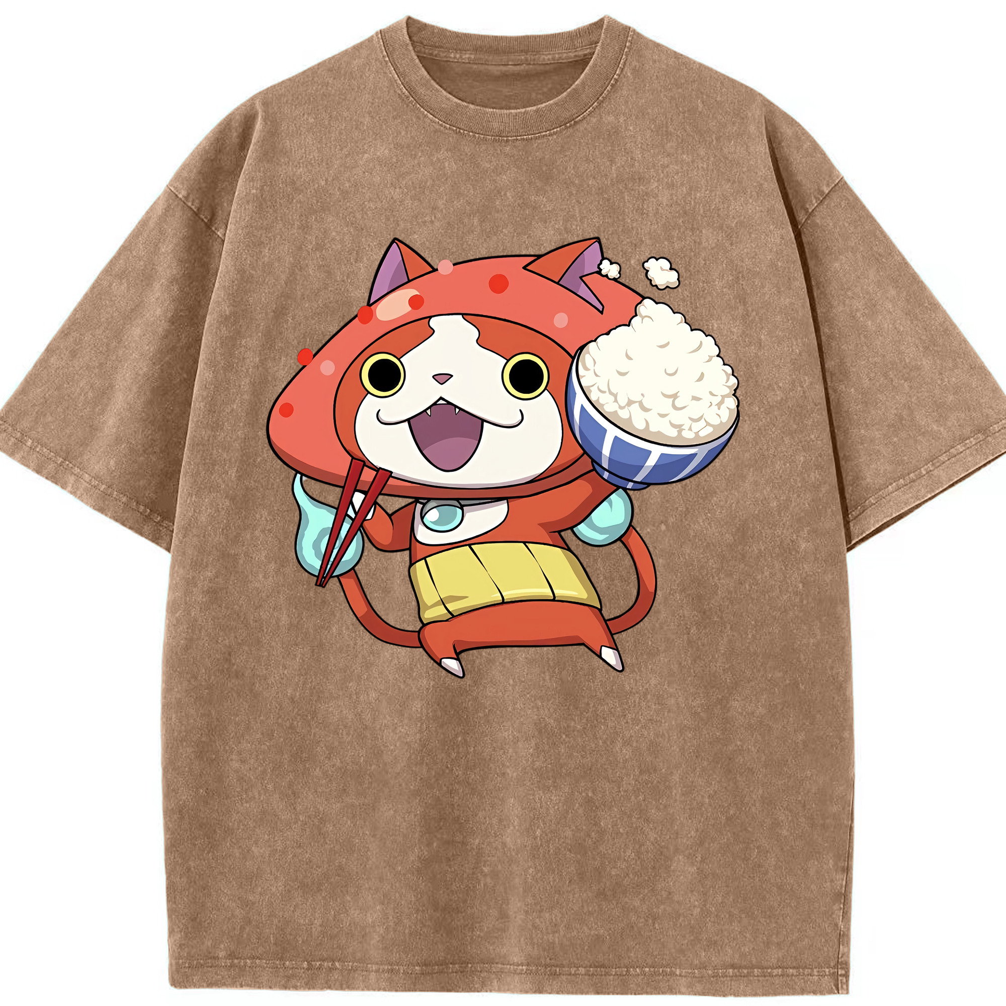 （画像用） 妖怪ウォッチ Yo-kai Watch 綿100% ヴィンテージ風 半袖Tシャツ（フロントプリント）
