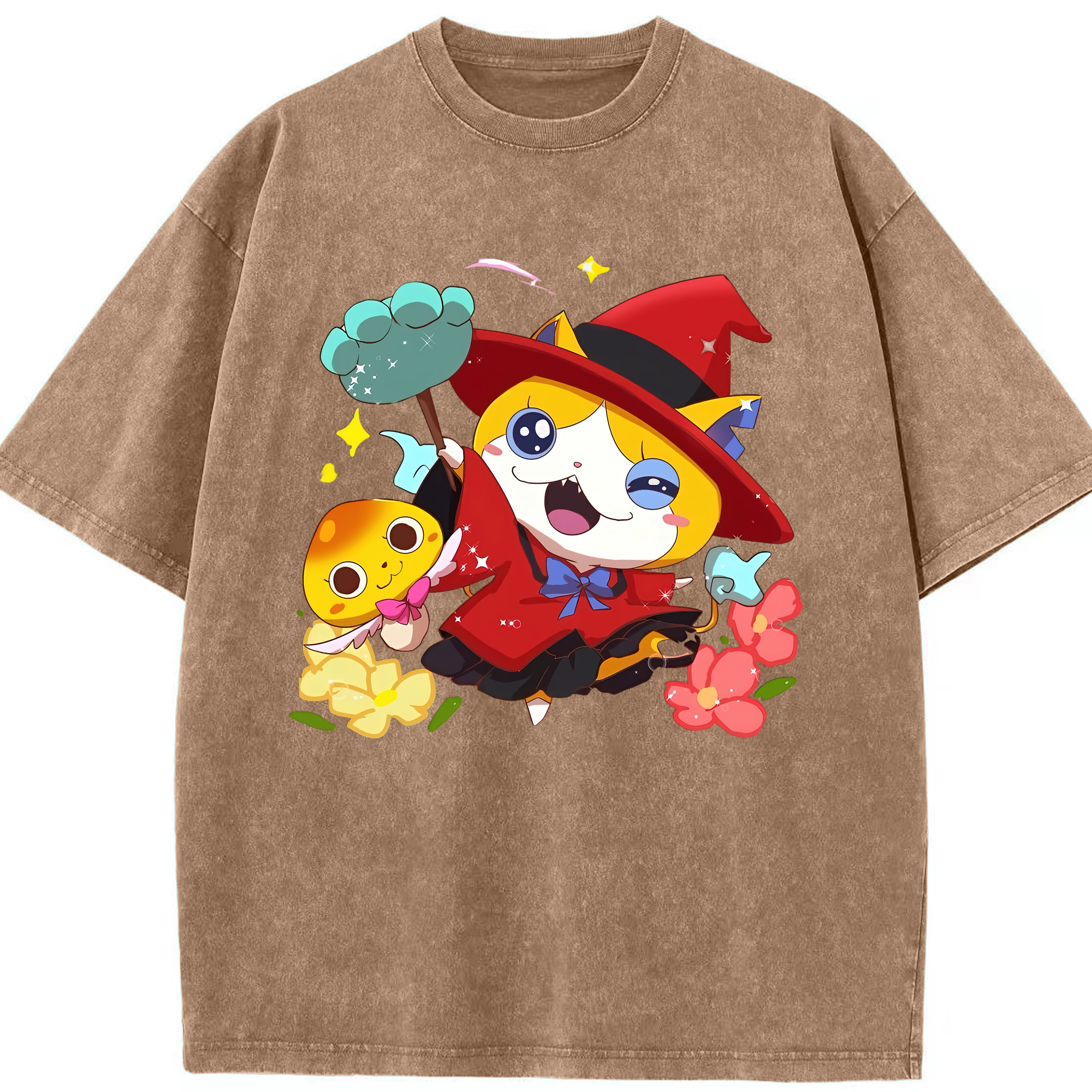 （画像用） 妖怪ウォッチ Yo-kai Watch 綿100% ヴィンテージ風 半袖Tシャツ（フロントプリント）