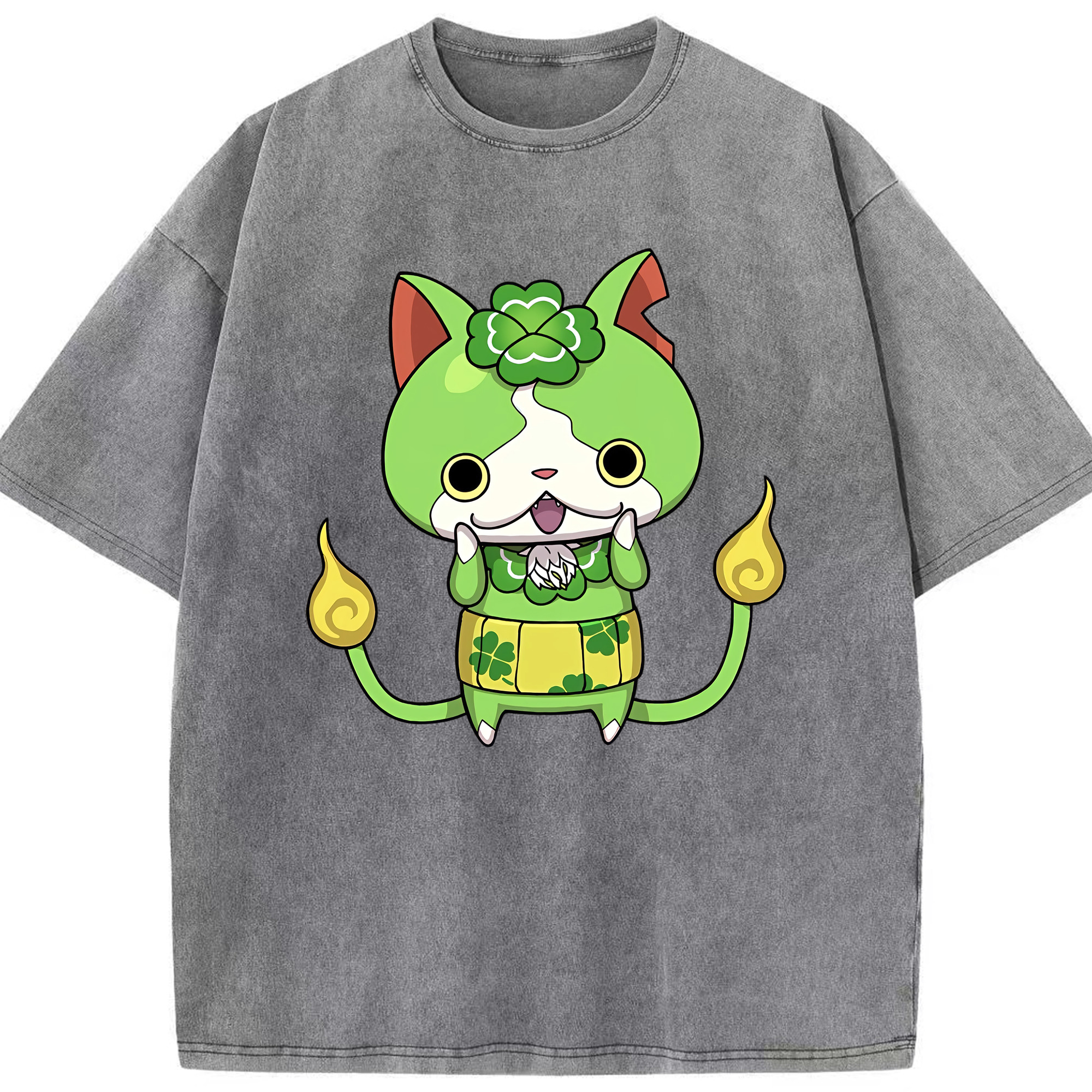 （画像用） 妖怪ウォッチ Yo-kai Watch 綿100% ヴィンテージ風 半袖Tシャツ（フロントプリント）