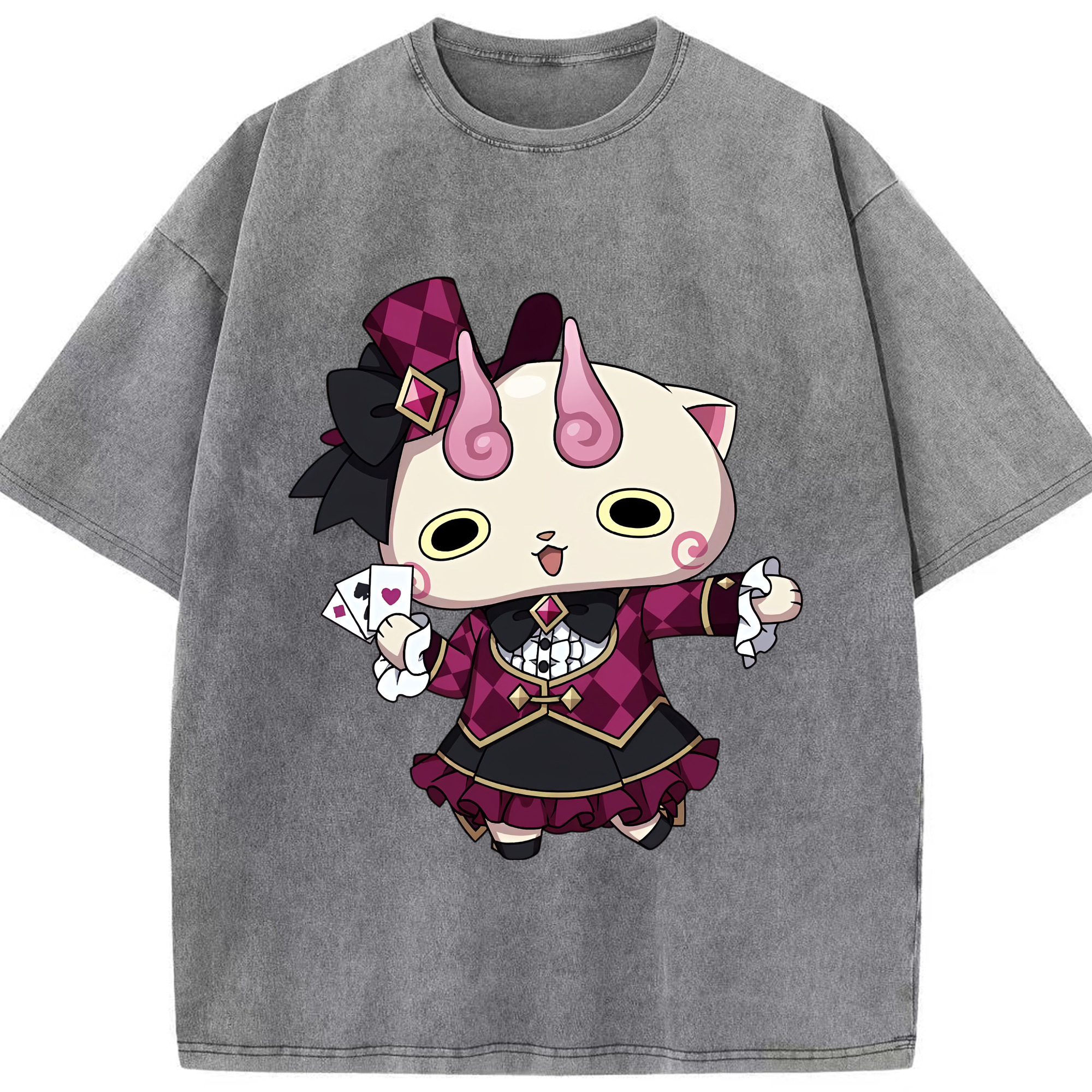 （画像用） 妖怪ウォッチ Yo-kai Watch 綿100% ヴィンテージ風 半袖Tシャツ（フロントプリント）