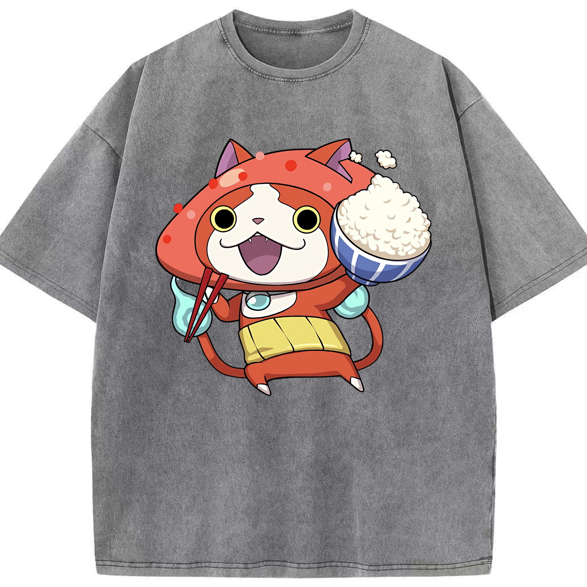 （画像用） 妖怪ウォッチ Yo-kai Watch 綿100% ヴィンテージ風 半袖Tシャツ（フロントプリント）