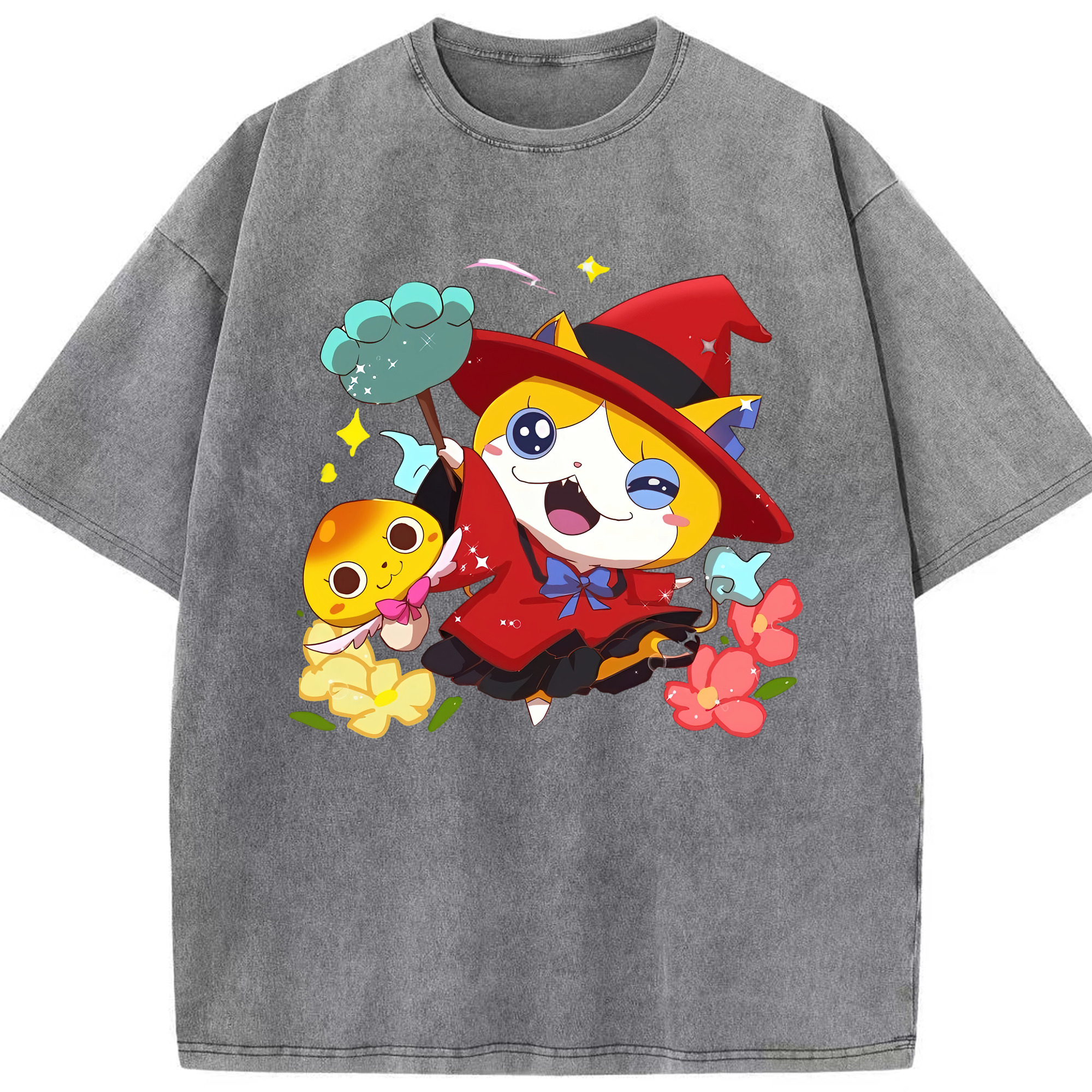 （画像用） 妖怪ウォッチ Yo-kai Watch 綿100% ヴィンテージ風 半袖Tシャツ（フロントプリント）
