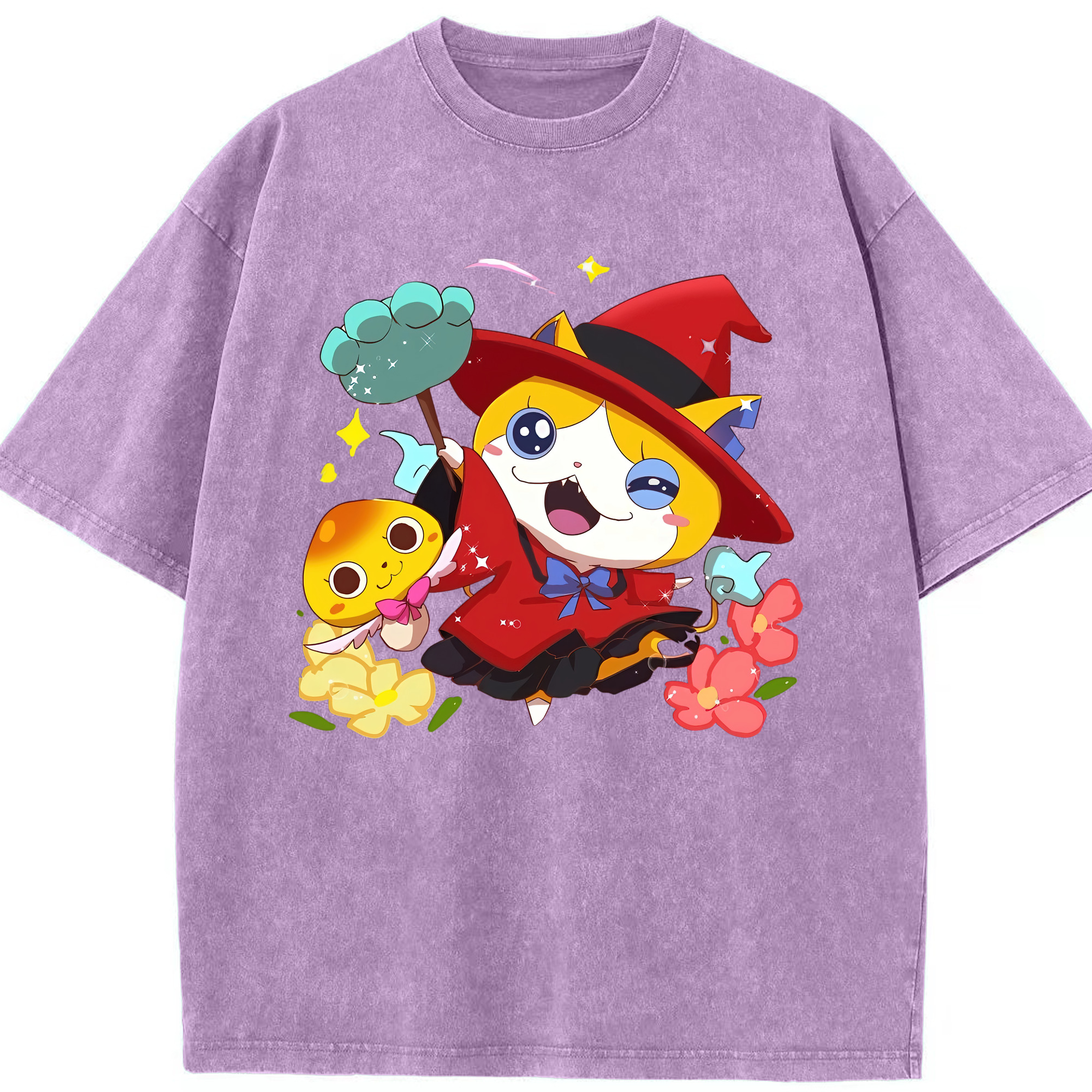 （画像用） 妖怪ウォッチ Yo-kai Watch 綿100% ヴィンテージ風 半袖Tシャツ（フロントプリント）