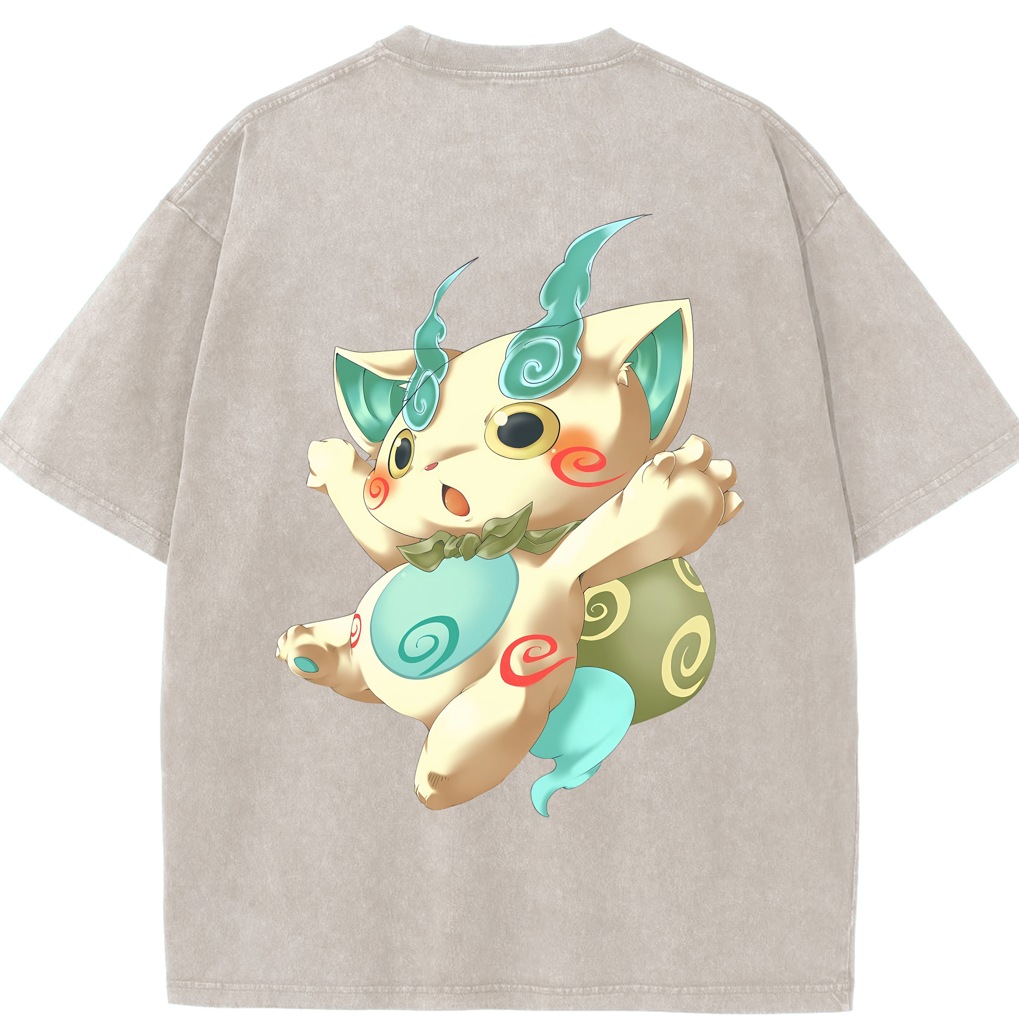 （画像用） 妖怪ウォッチ Yo-kai Watch 綿100% ヴィンテージ風 半袖Tシャツ（背面プリント）