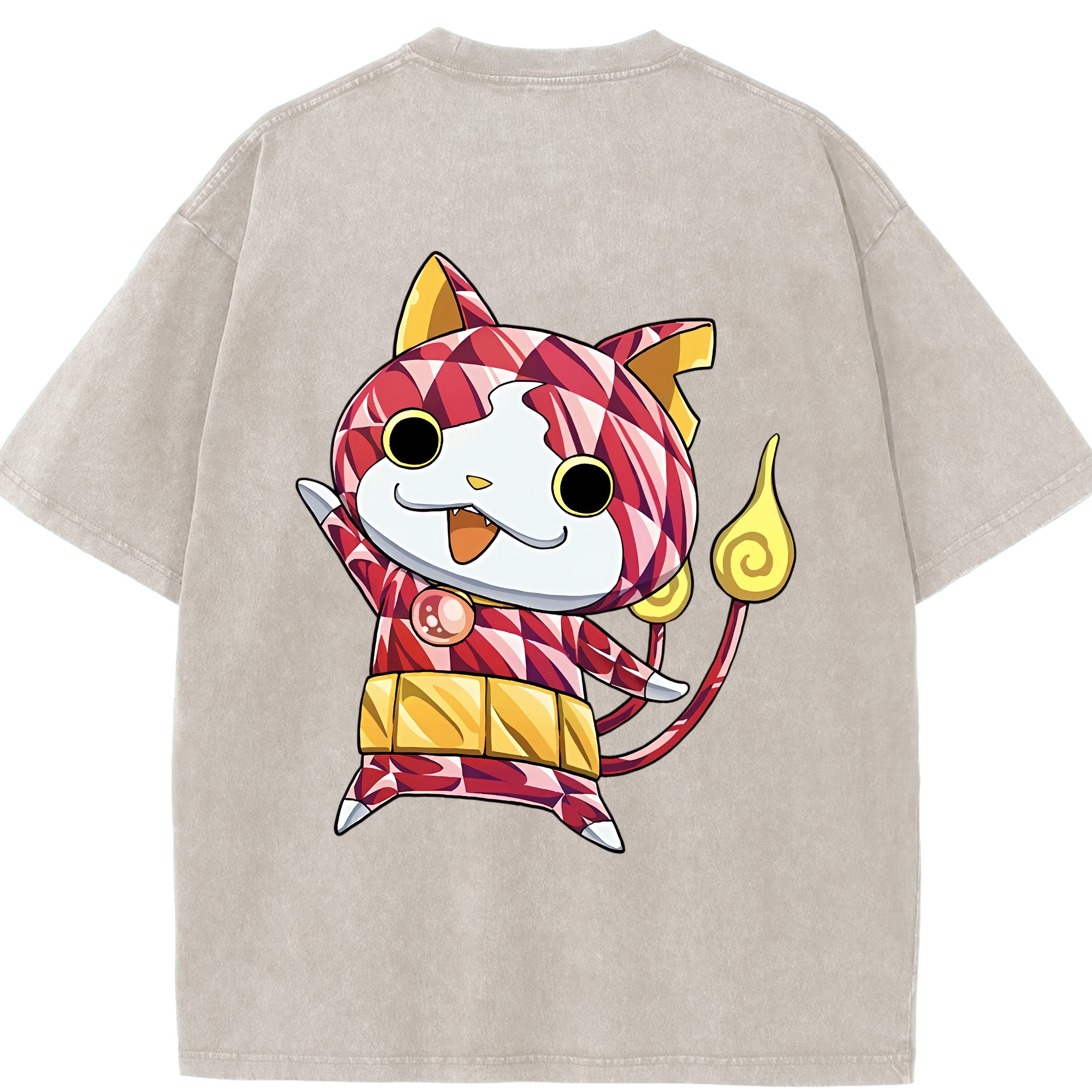 （画像用） 妖怪ウォッチ Yo-kai Watch 綿100% ヴィンテージ風 半袖Tシャツ（背面プリント）