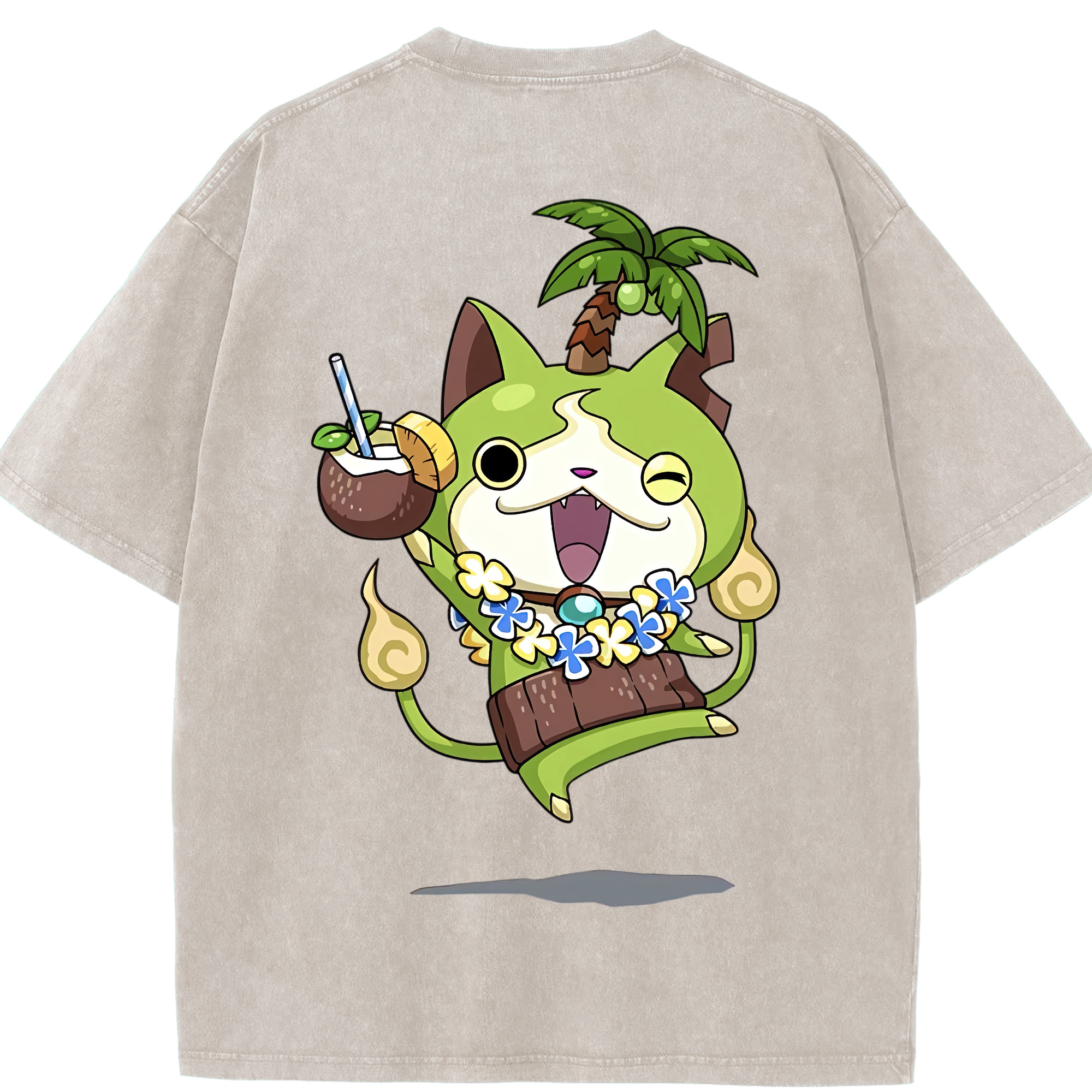 （画像用） 妖怪ウォッチ Yo-kai Watch 綿100% ヴィンテージ風 半袖Tシャツ（背面プリント）
