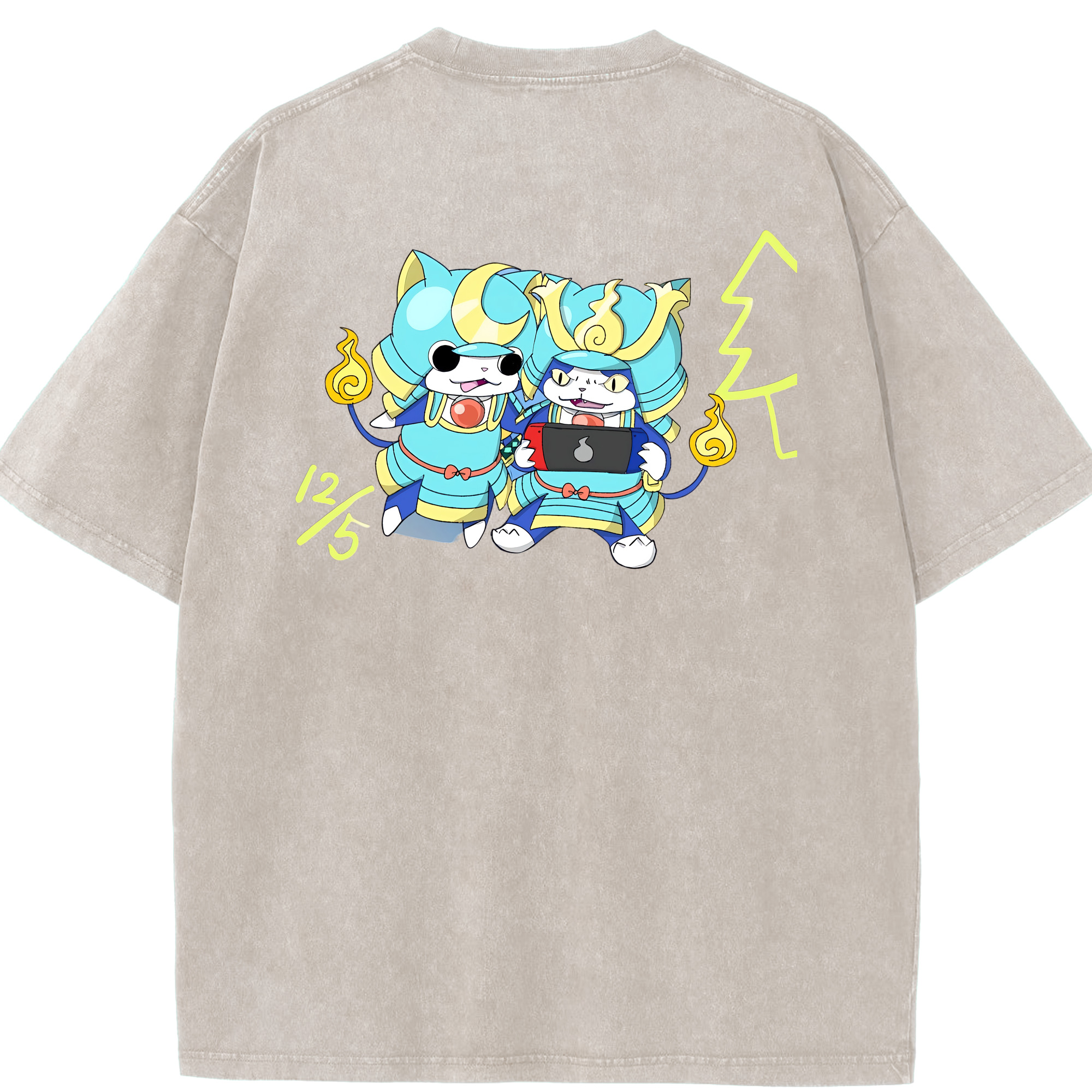 （画像用） 妖怪ウォッチ Yo-kai Watch 綿100% ヴィンテージ風 半袖Tシャツ（背面プリント）