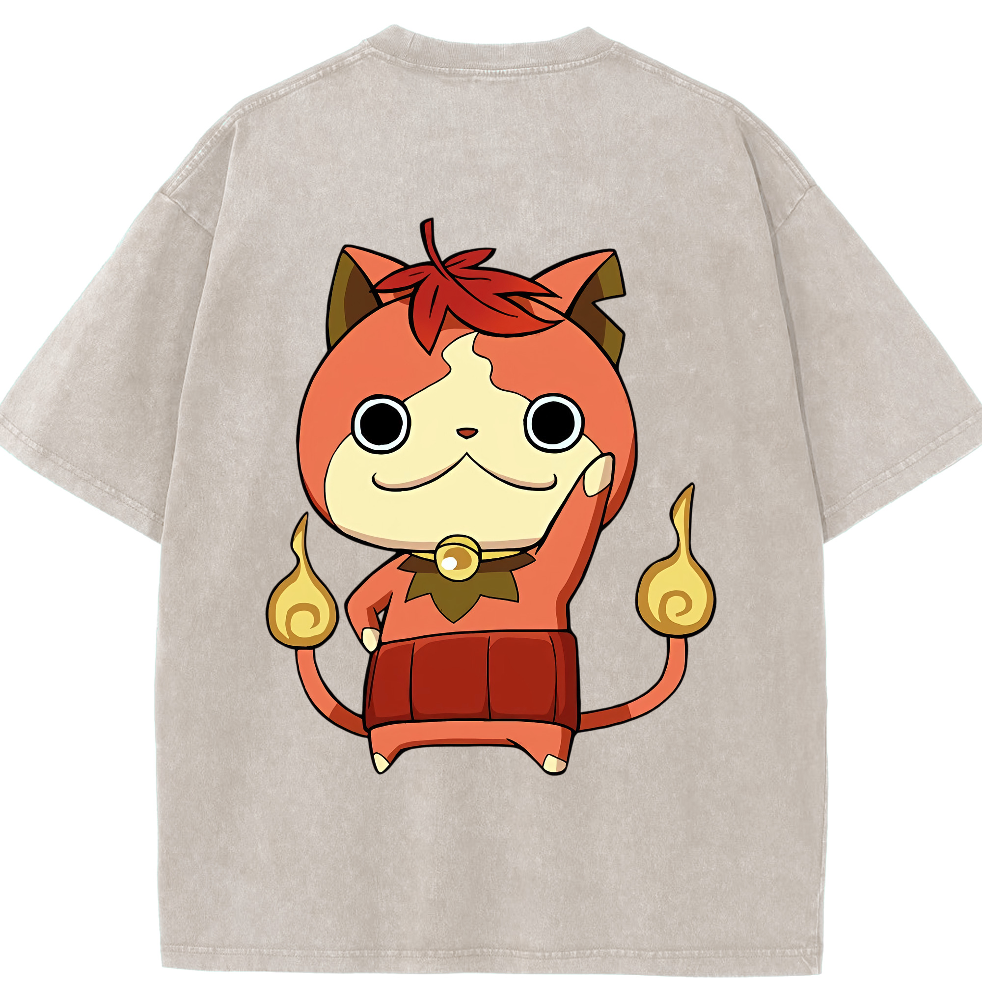 （画像用） 妖怪ウォッチ Yo-kai Watch 綿100% ヴィンテージ風 半袖Tシャツ（背面プリント）