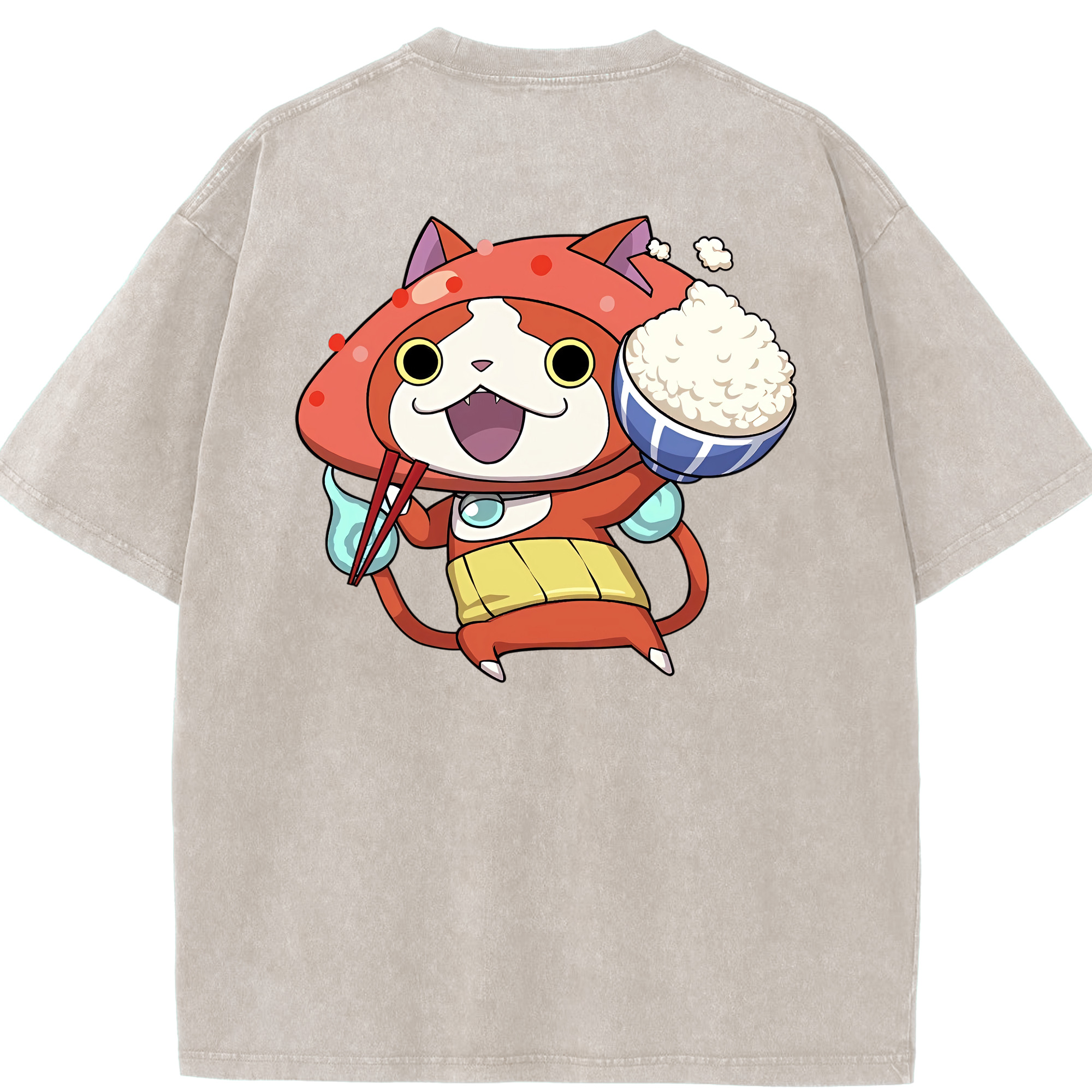 （画像用） 妖怪ウォッチ Yo-kai Watch 綿100% ヴィンテージ風 半袖Tシャツ（背面プリント）