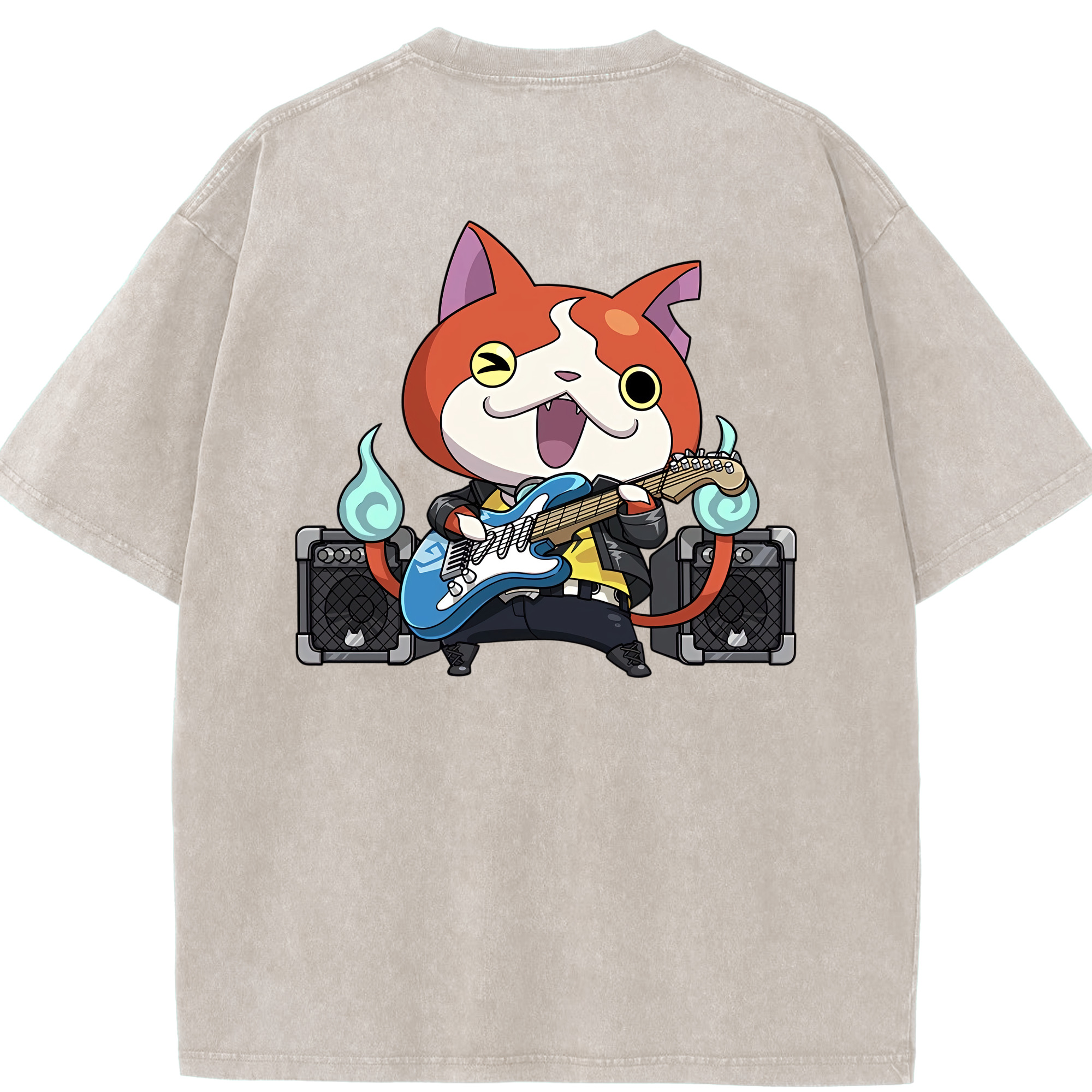 （画像用） 妖怪ウォッチ Yo-kai Watch 綿100% ヴィンテージ風 半袖Tシャツ（背面プリント）