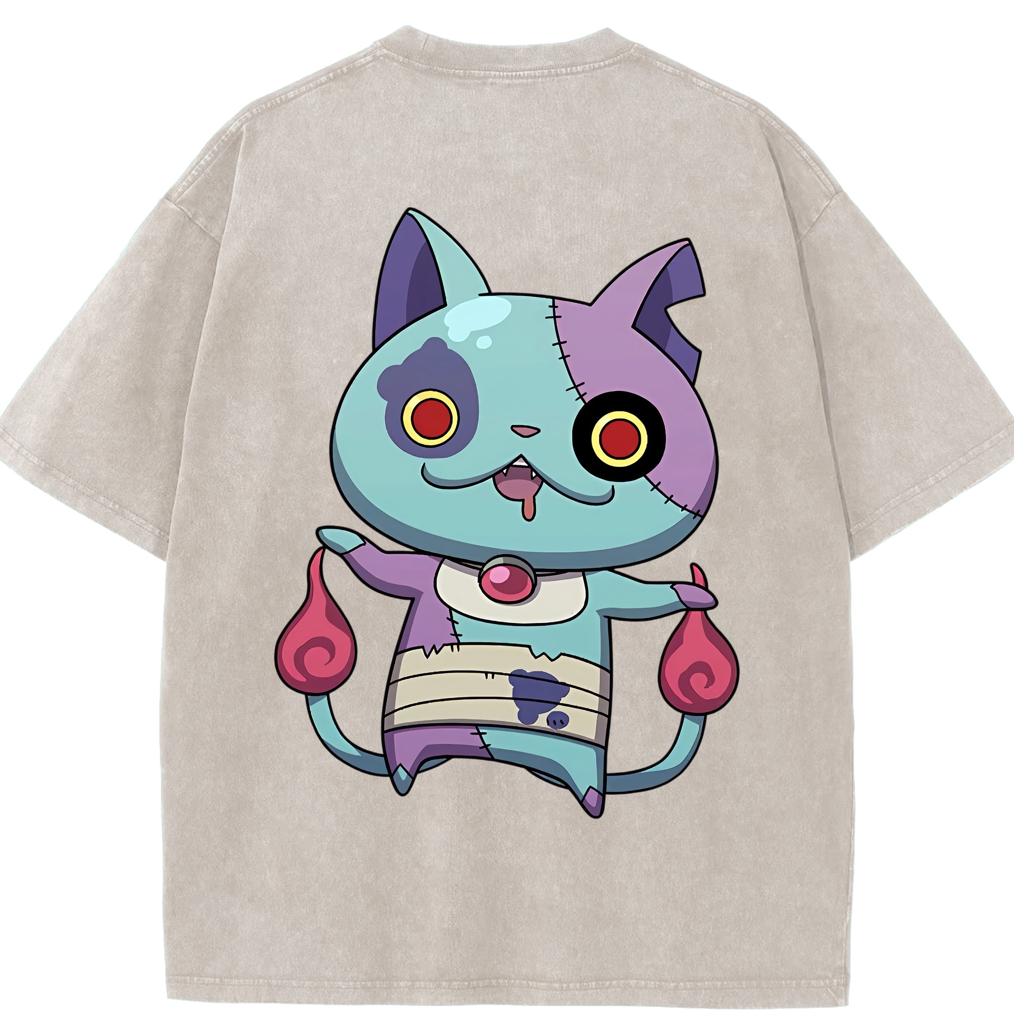 （画像用） 妖怪ウォッチ Yo-kai Watch 綿100% ヴィンテージ風 半袖Tシャツ（背面プリント）