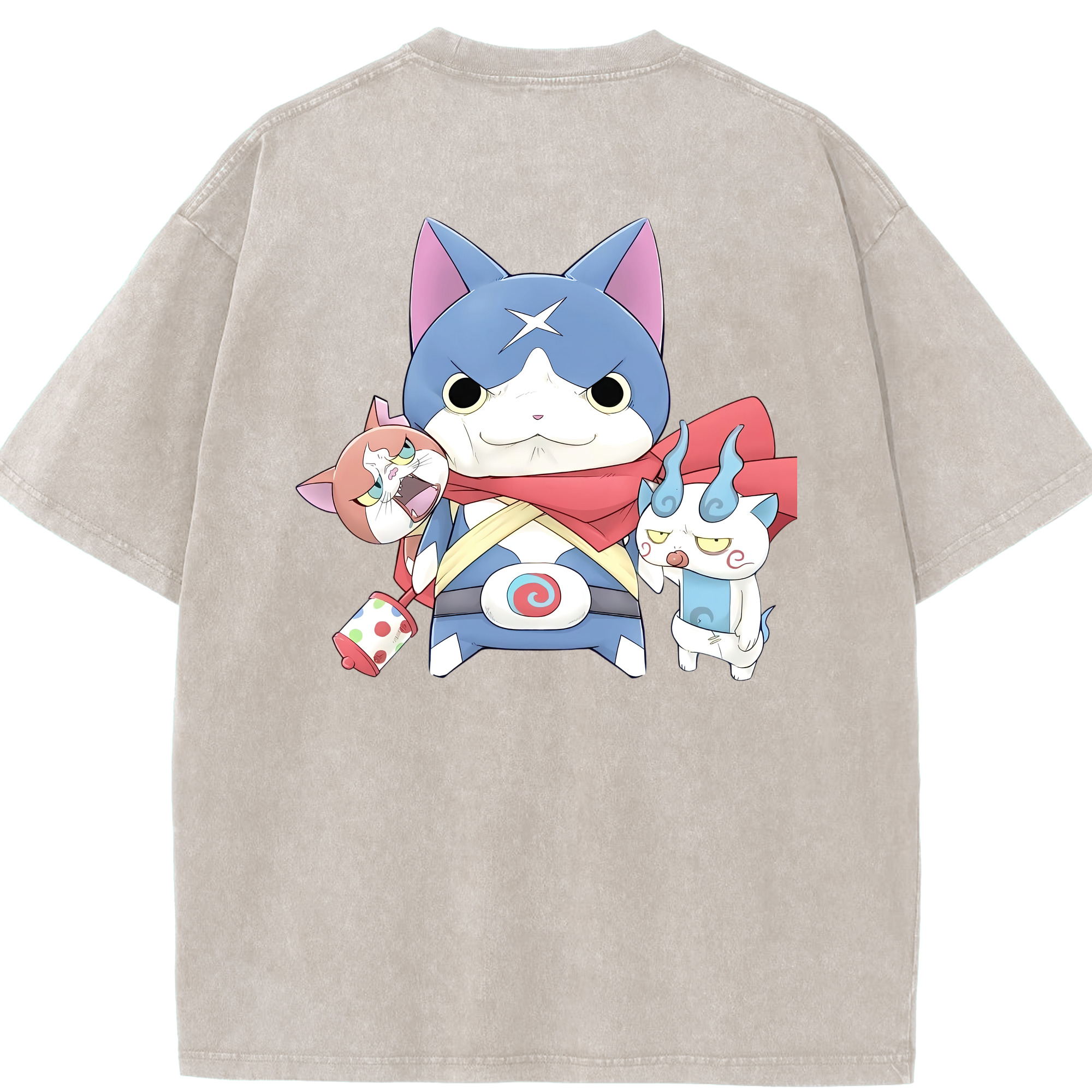 （画像用） 妖怪ウォッチ Yo-kai Watch 綿100% ヴィンテージ風 半袖Tシャツ（背面プリント）