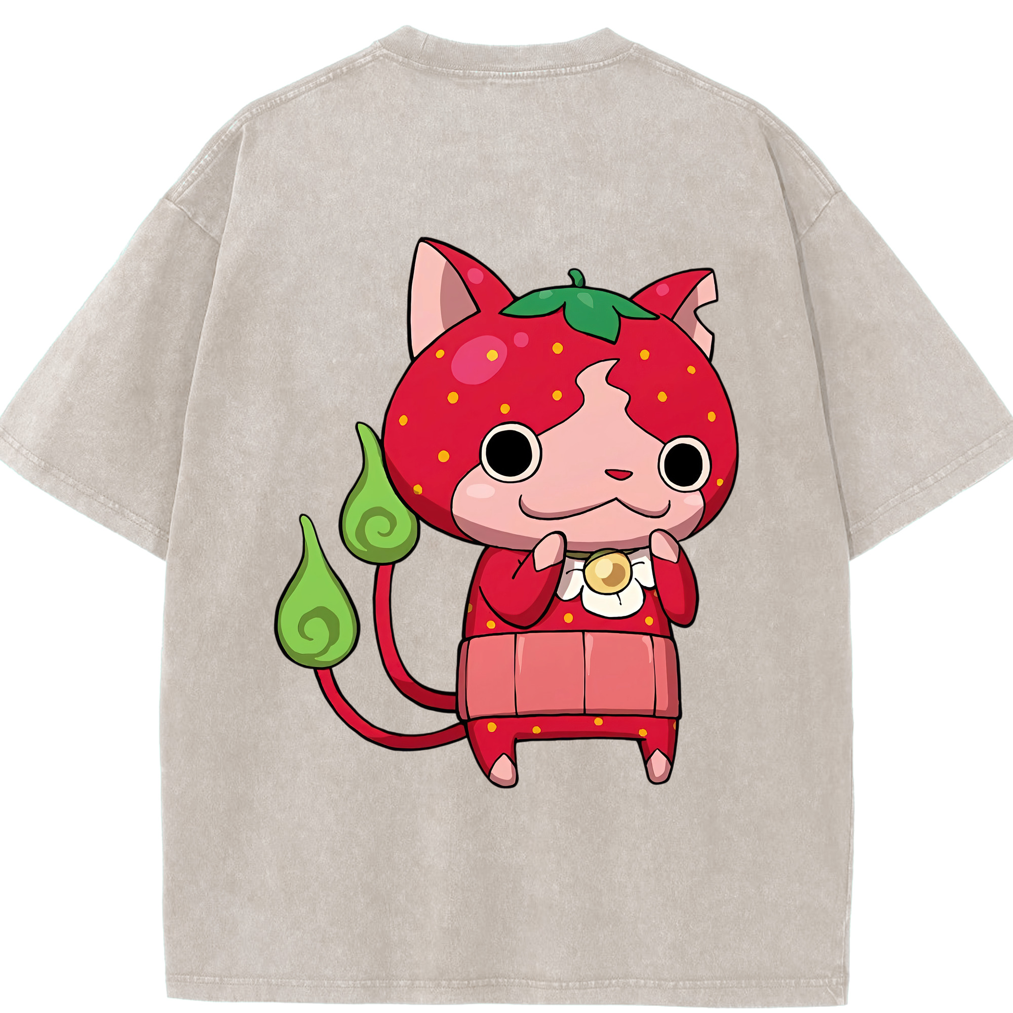 （画像用） 妖怪ウォッチ Yo-kai Watch 綿100% ヴィンテージ風 半袖Tシャツ（背面プリント）