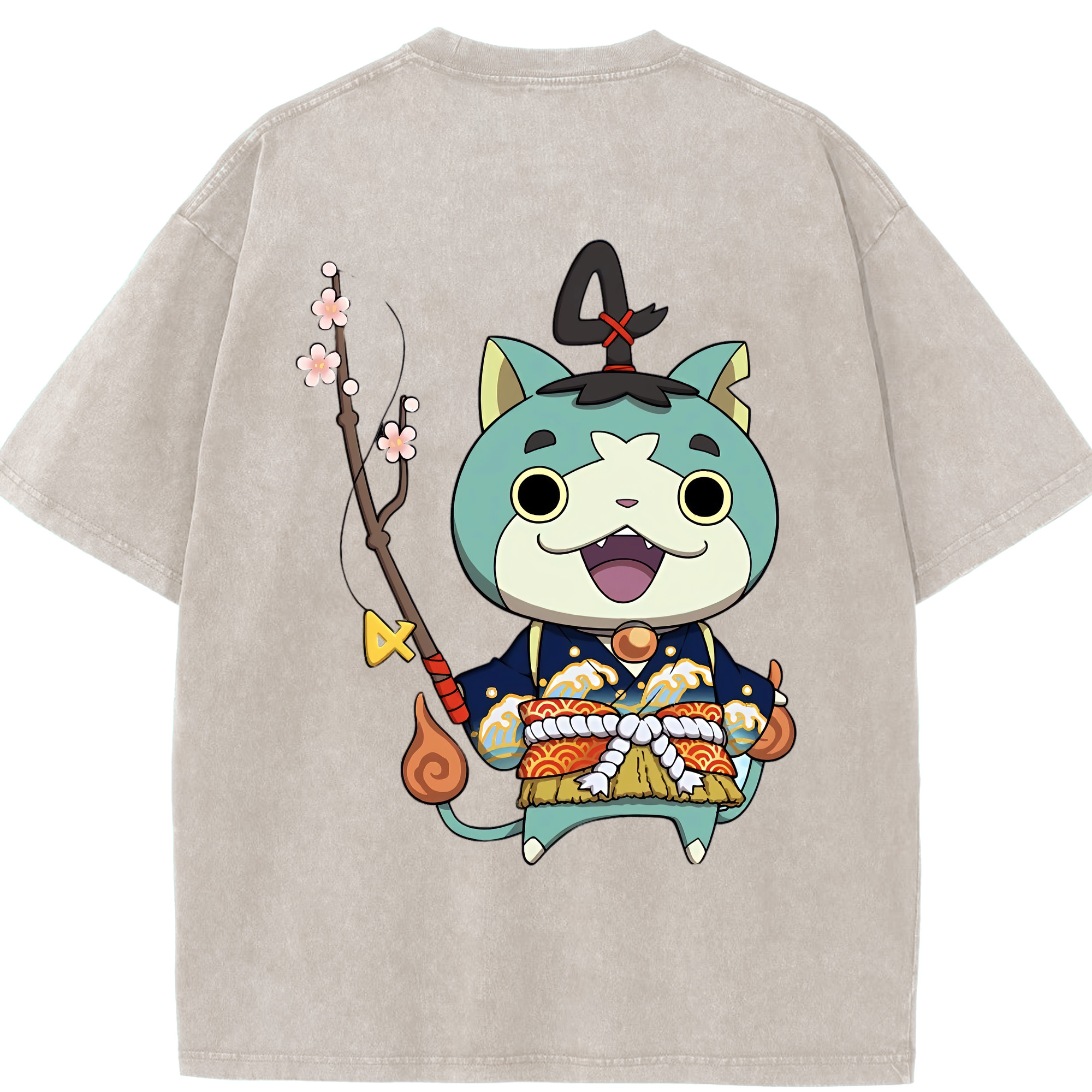 （画像用） 妖怪ウォッチ Yo-kai Watch 綿100% ヴィンテージ風 半袖Tシャツ（背面プリント）