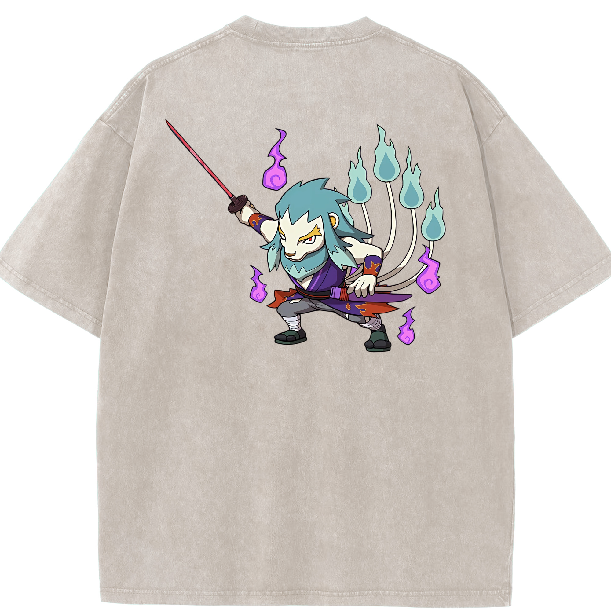 （画像用） 妖怪ウォッチ Yo-kai Watch 綿100% ヴィンテージ風 半袖Tシャツ（背面プリント）