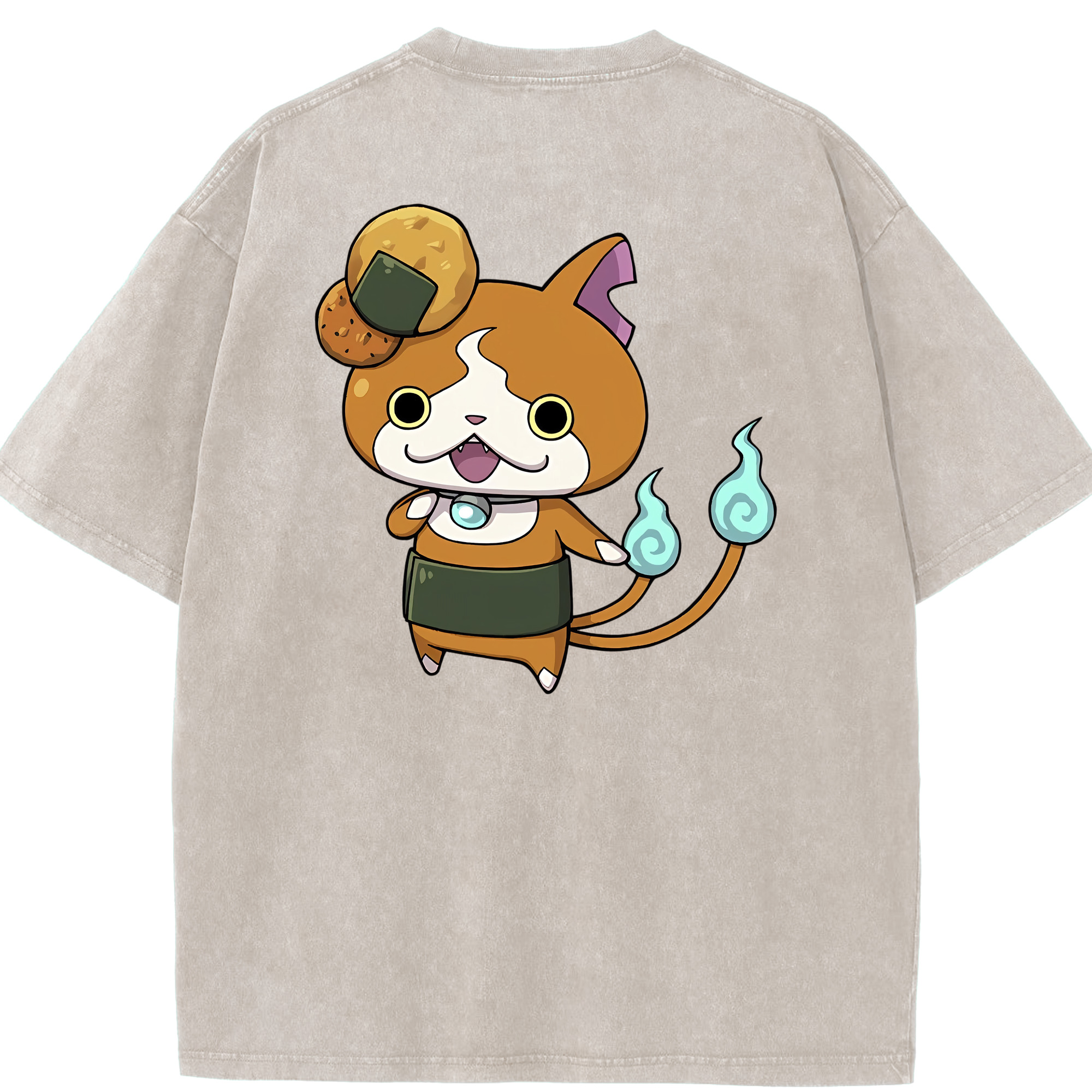 （画像用） 妖怪ウォッチ Yo-kai Watch 綿100% ヴィンテージ風 半袖Tシャツ（背面プリント）
