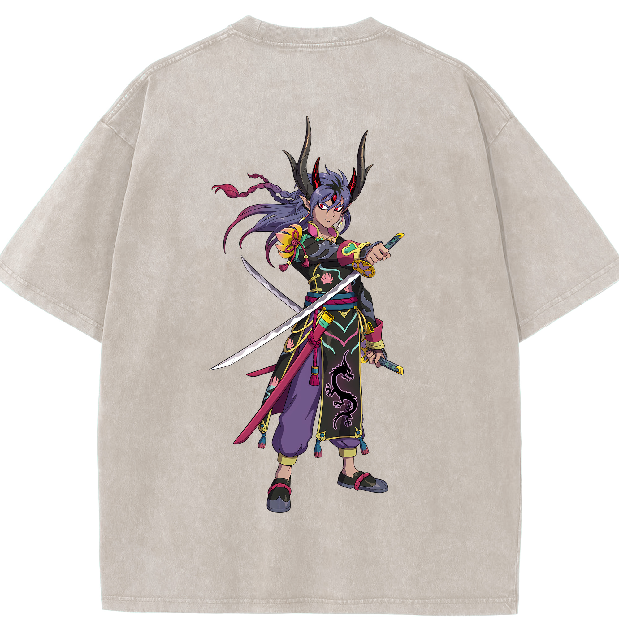 （画像用） 妖怪ウォッチ Yo-kai Watch 綿100% ヴィンテージ風 半袖Tシャツ（背面プリント）