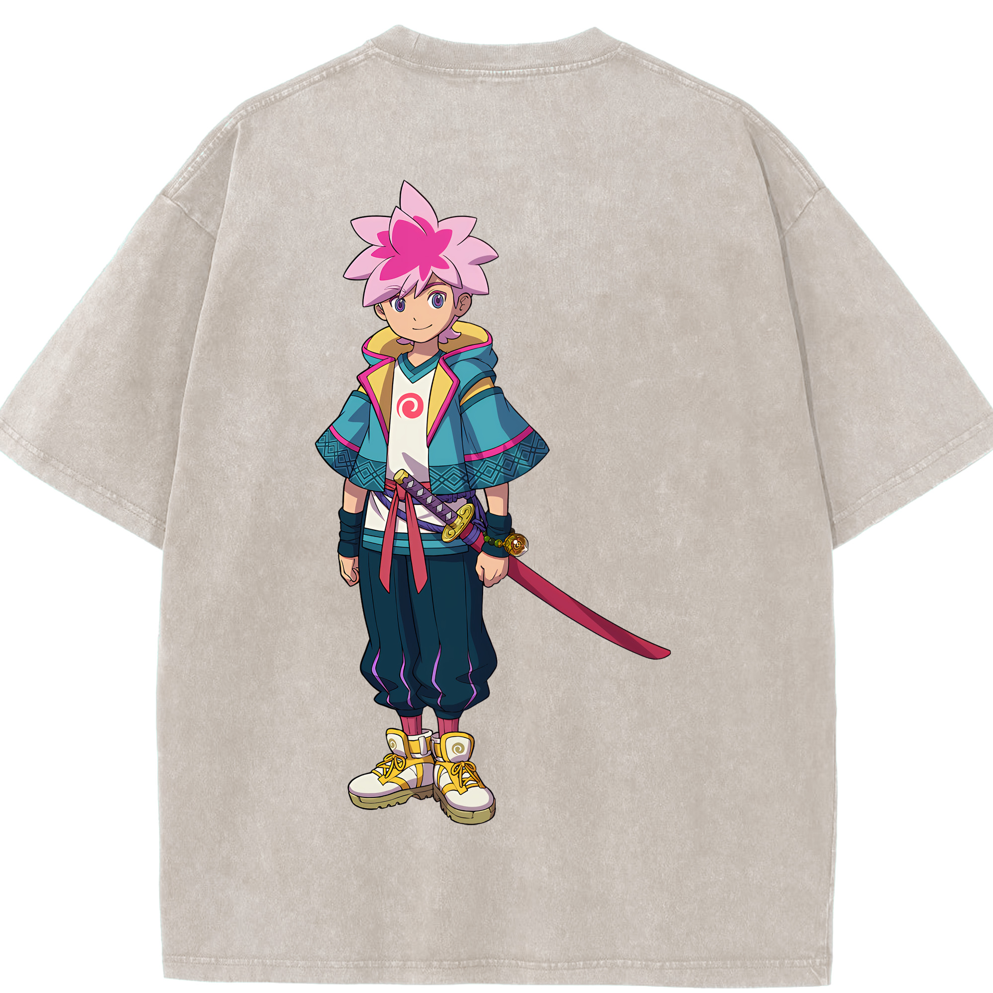 （画像用） 妖怪ウォッチ Yo-kai Watch 綿100% ヴィンテージ風 半袖Tシャツ（背面プリント）