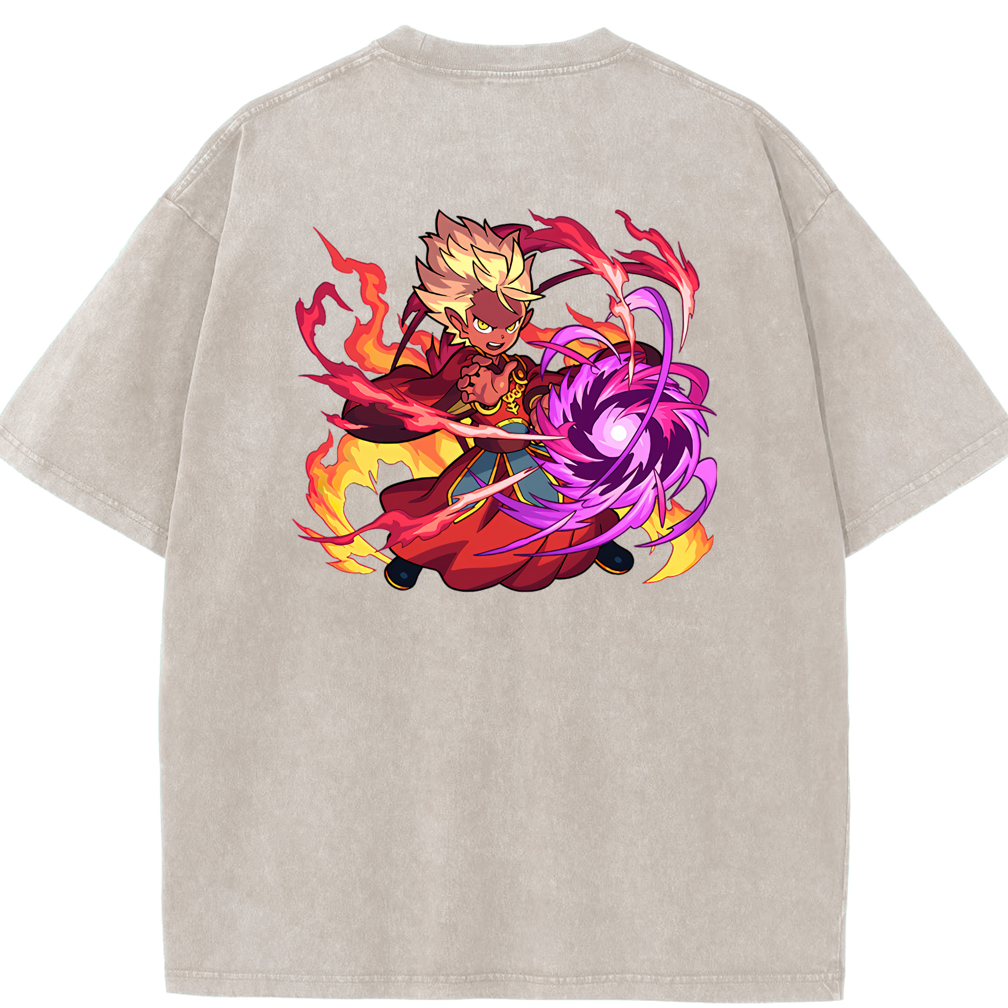 （画像用） 妖怪ウォッチ Yo-kai Watch 綿100% ヴィンテージ風 半袖Tシャツ（背面プリント）