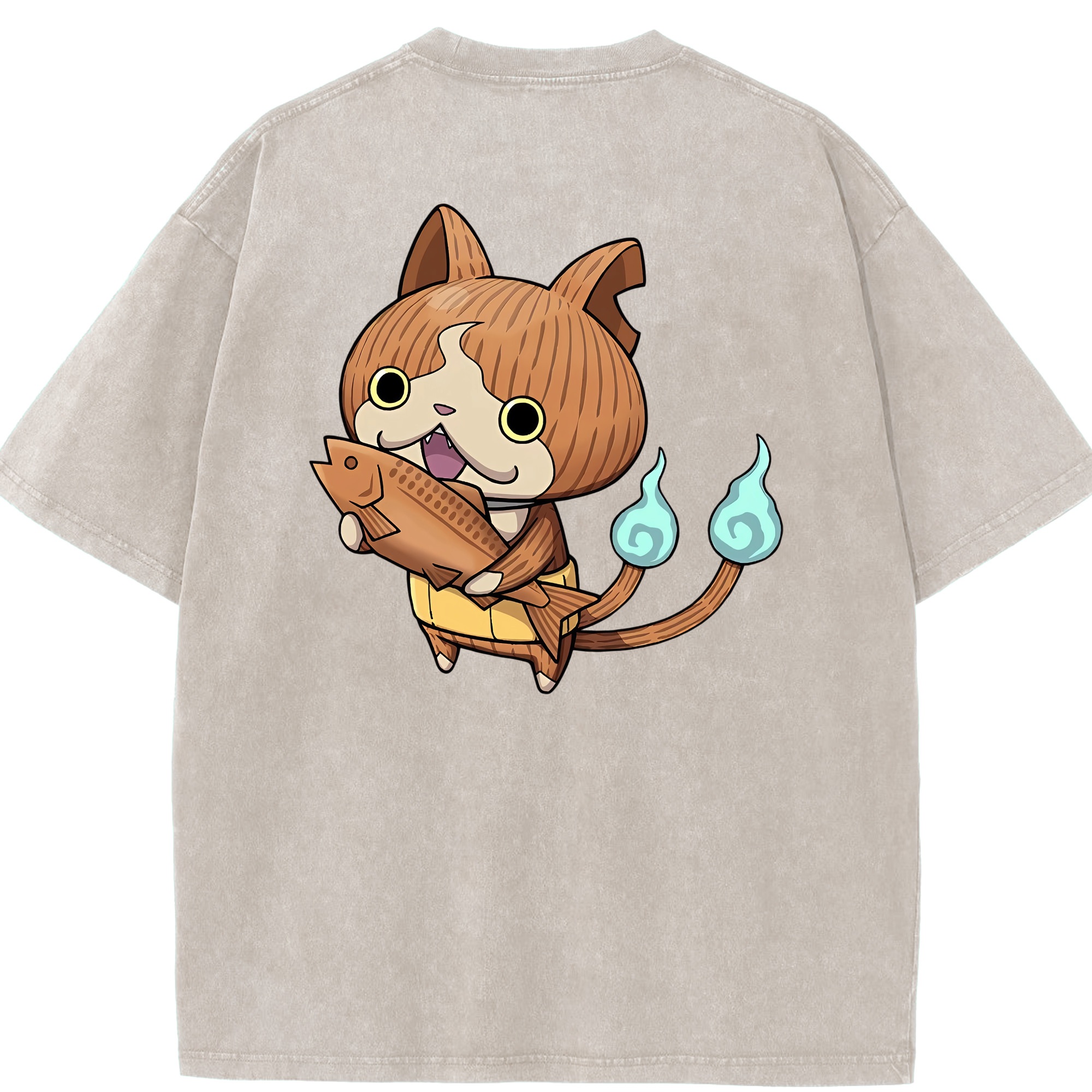 （画像用） 妖怪ウォッチ Yo-kai Watch 綿100% ヴィンテージ風 半袖Tシャツ（背面プリント）
