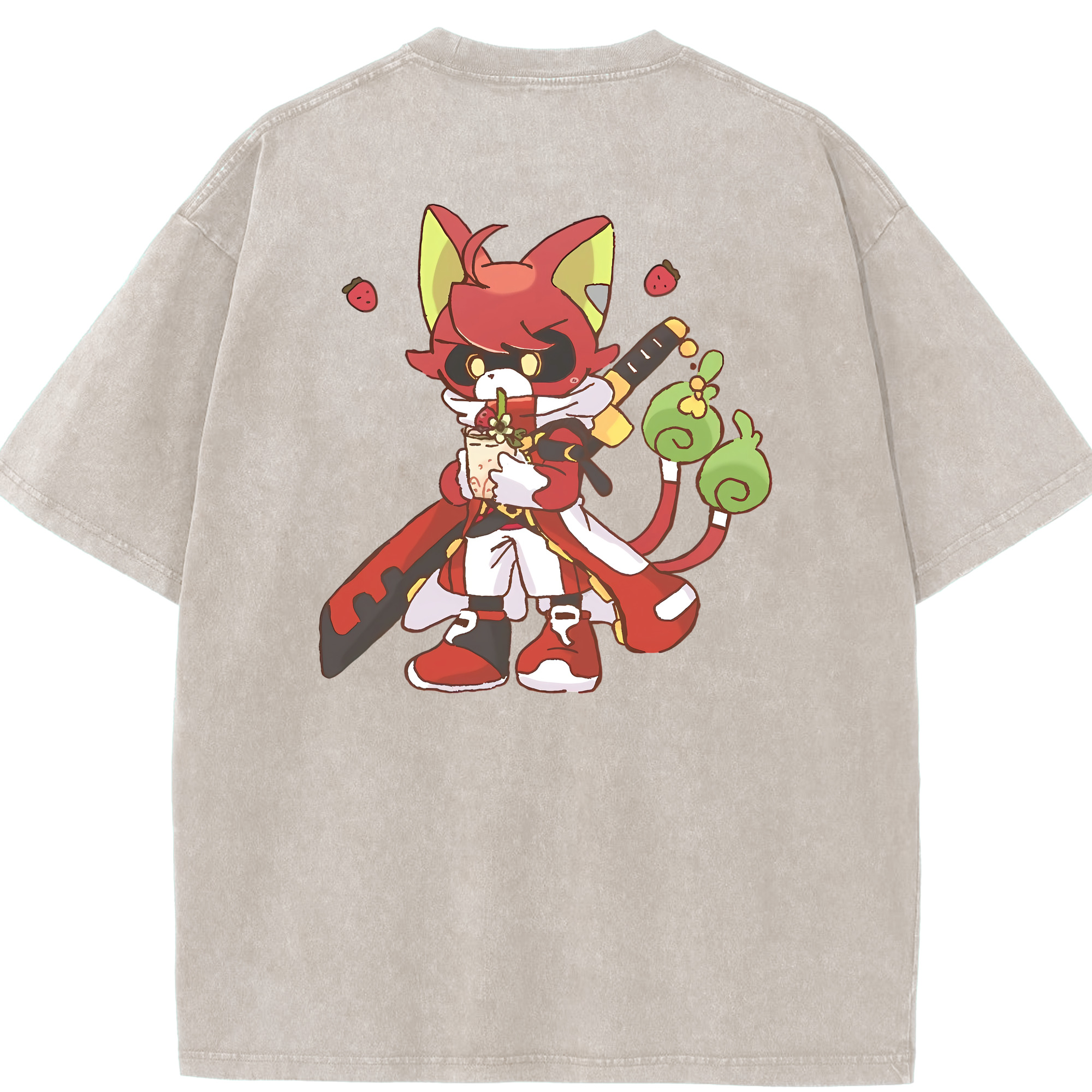 （画像用） 妖怪ウォッチ Yo-kai Watch 綿100% ヴィンテージ風 半袖Tシャツ（背面プリント）