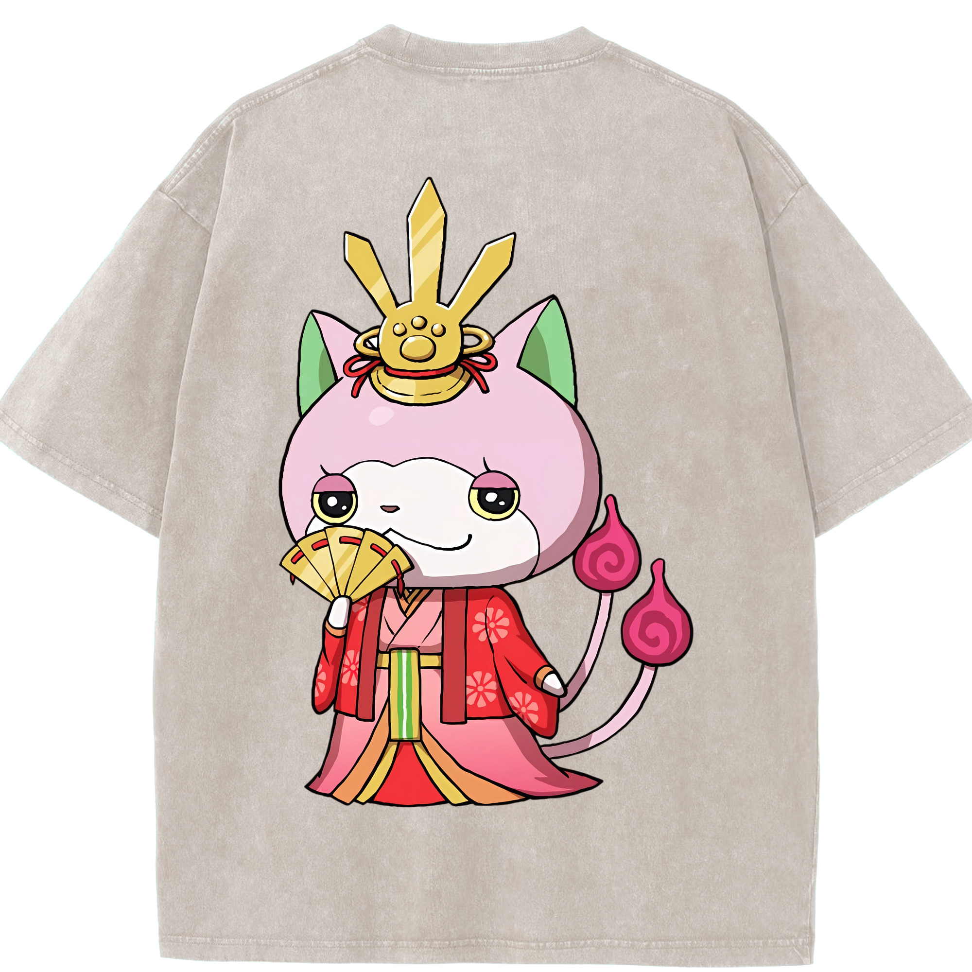 （画像用） 妖怪ウォッチ Yo-kai Watch 綿100% ヴィンテージ風 半袖Tシャツ（背面プリント）