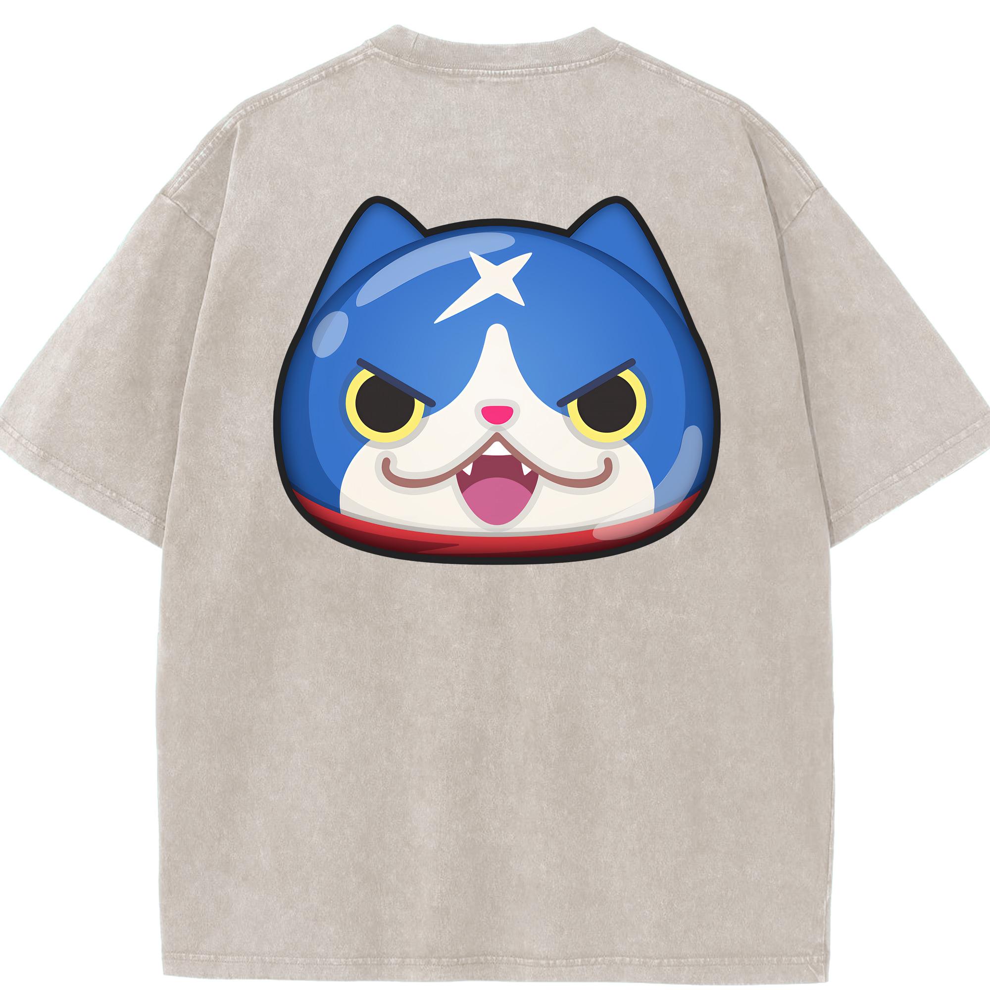 （画像用） 妖怪ウォッチ Yo-kai Watch 綿100% ヴィンテージ風 半袖Tシャツ（背面プリント）