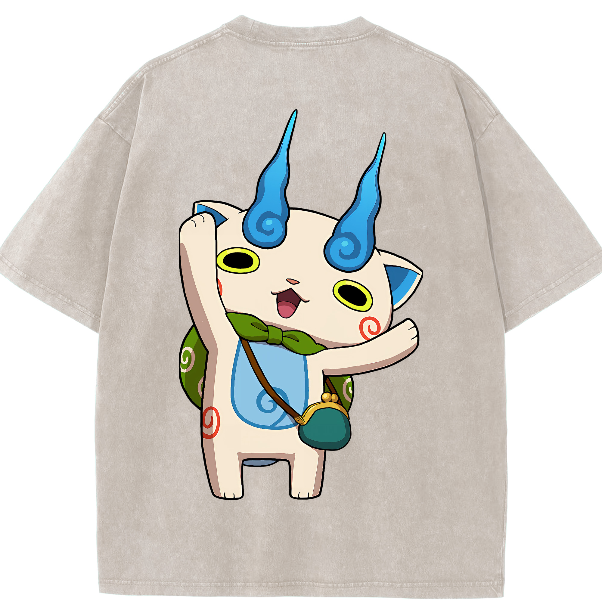 （画像用） 妖怪ウォッチ Yo-kai Watch 綿100% ヴィンテージ風 半袖Tシャツ（背面プリント）