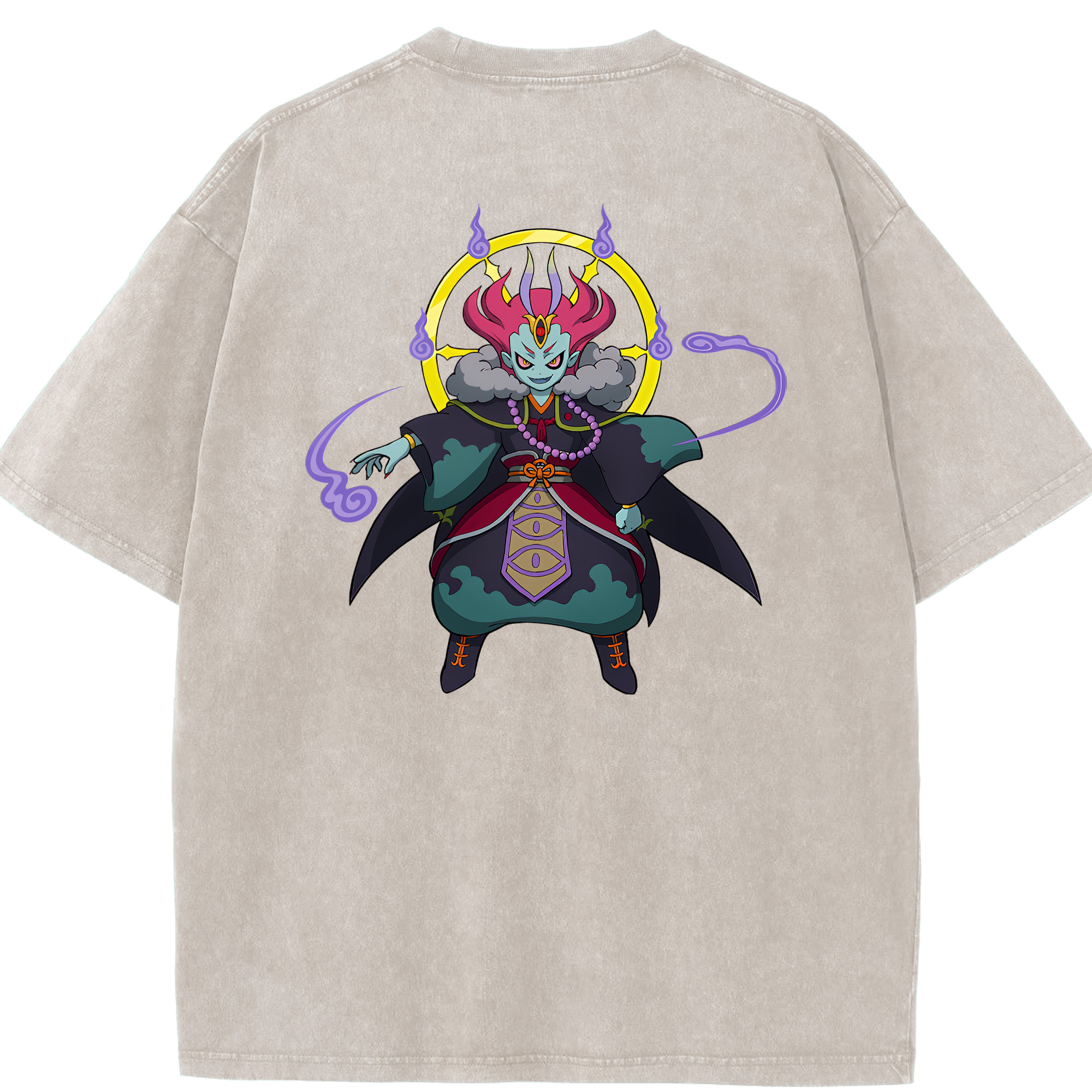（画像用） 妖怪ウォッチ Yo-kai Watch 綿100% ヴィンテージ風 半袖Tシャツ（背面プリント）