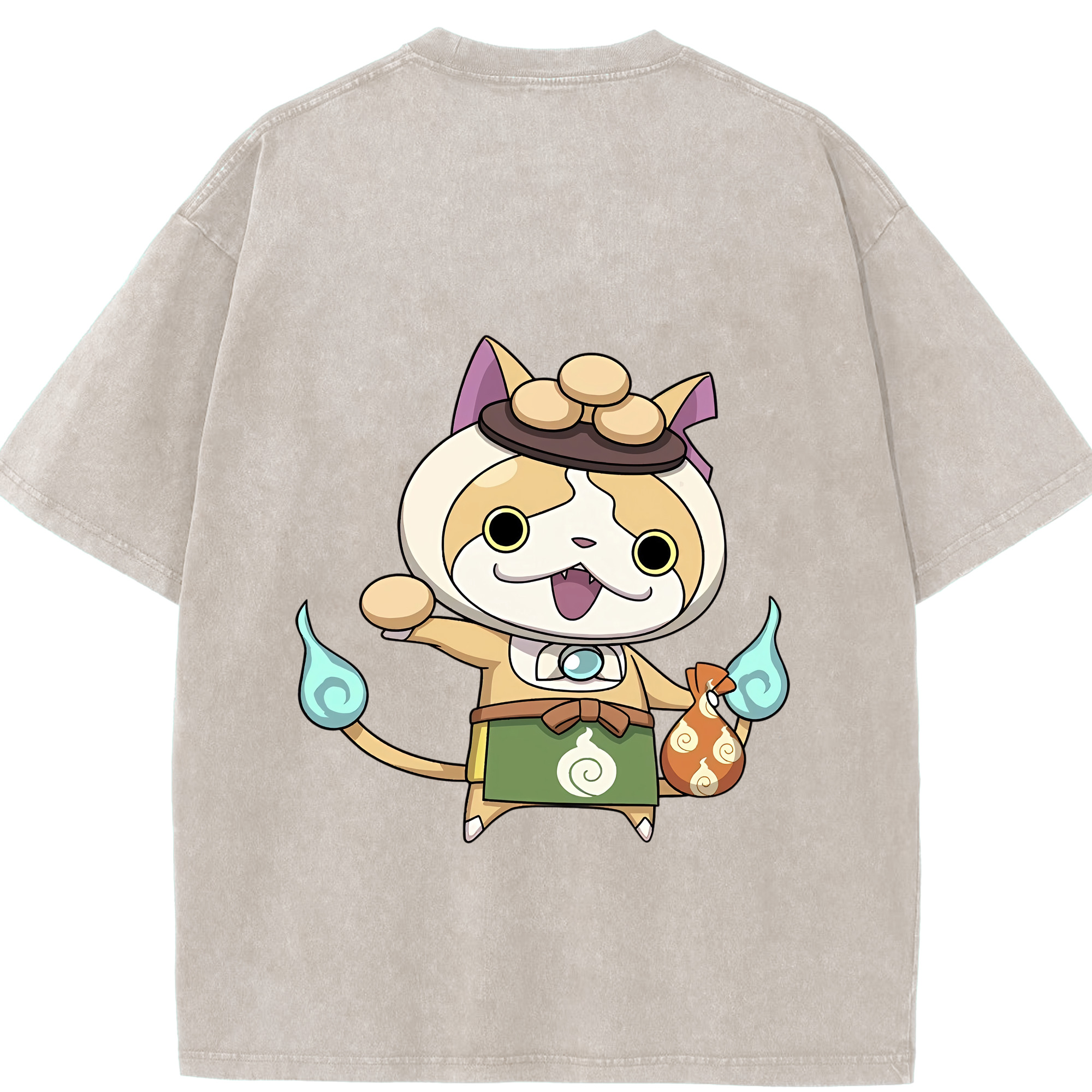 （画像用） 妖怪ウォッチ Yo-kai Watch 綿100% ヴィンテージ風 半袖Tシャツ（背面プリント）