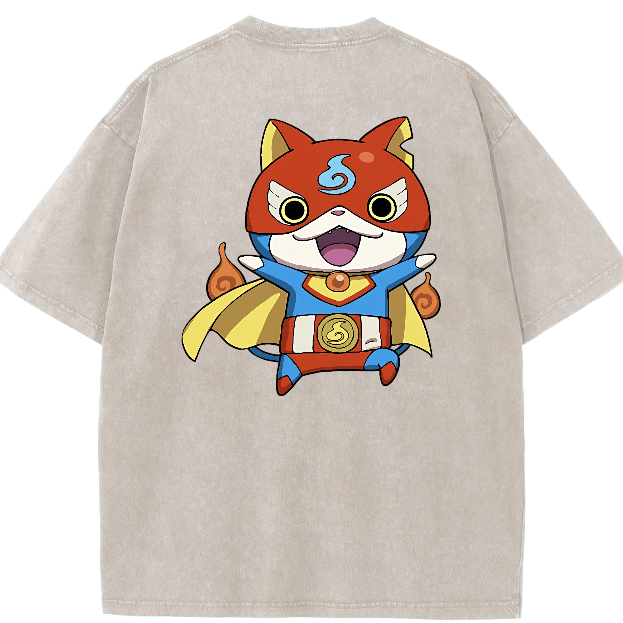 （画像用） 妖怪ウォッチ Yo-kai Watch 綿100% ヴィンテージ風 半袖Tシャツ（背面プリント）