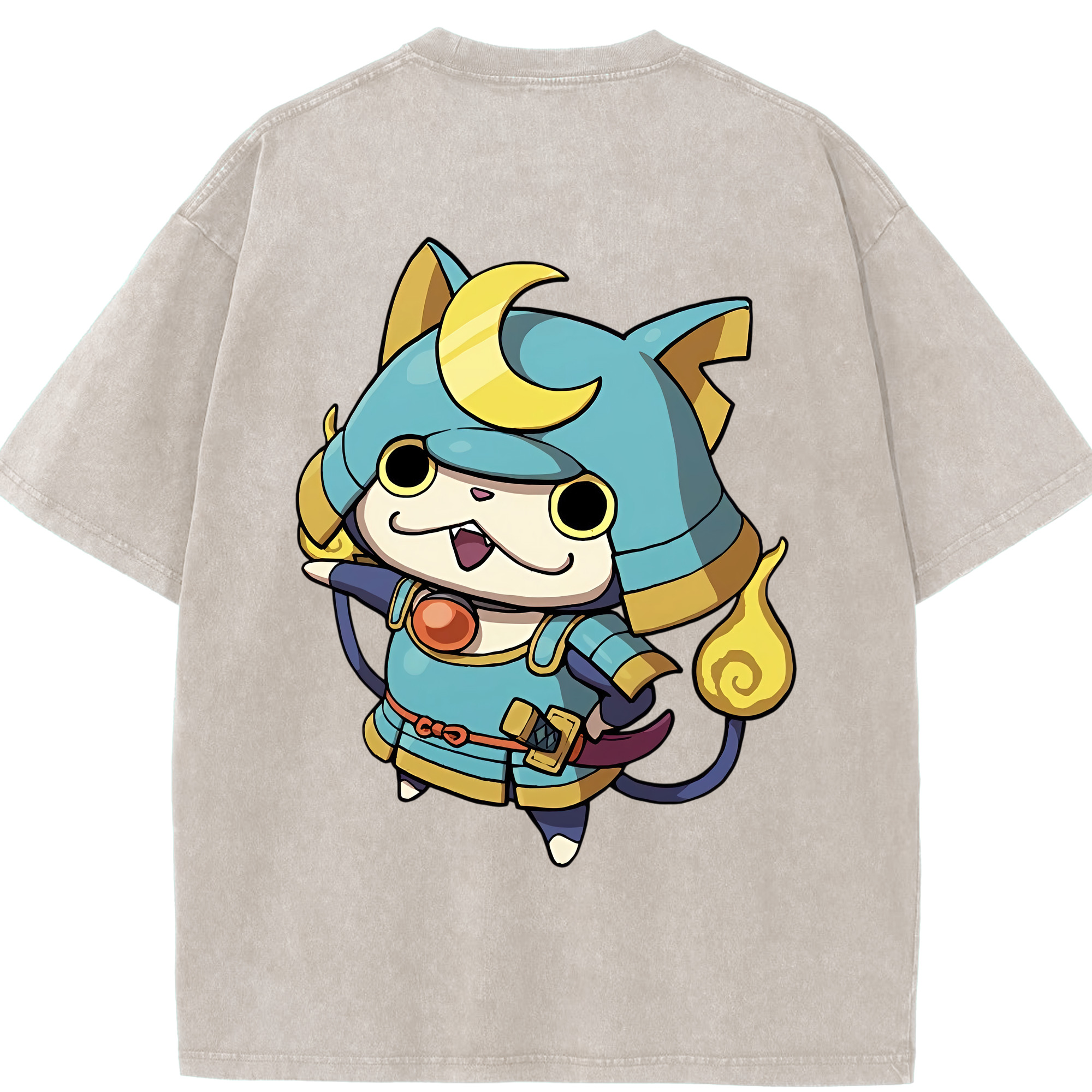 （画像用） 妖怪ウォッチ Yo-kai Watch 綿100% ヴィンテージ風 半袖Tシャツ（背面プリント）