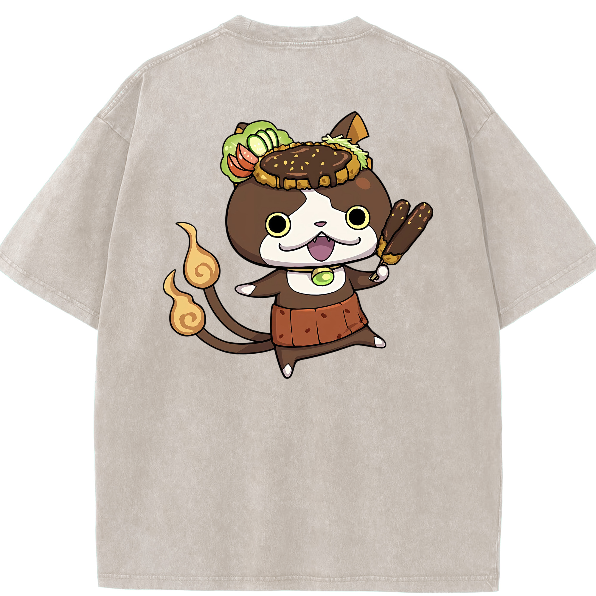 （画像用） 妖怪ウォッチ Yo-kai Watch 綿100% ヴィンテージ風 半袖Tシャツ（背面プリント）