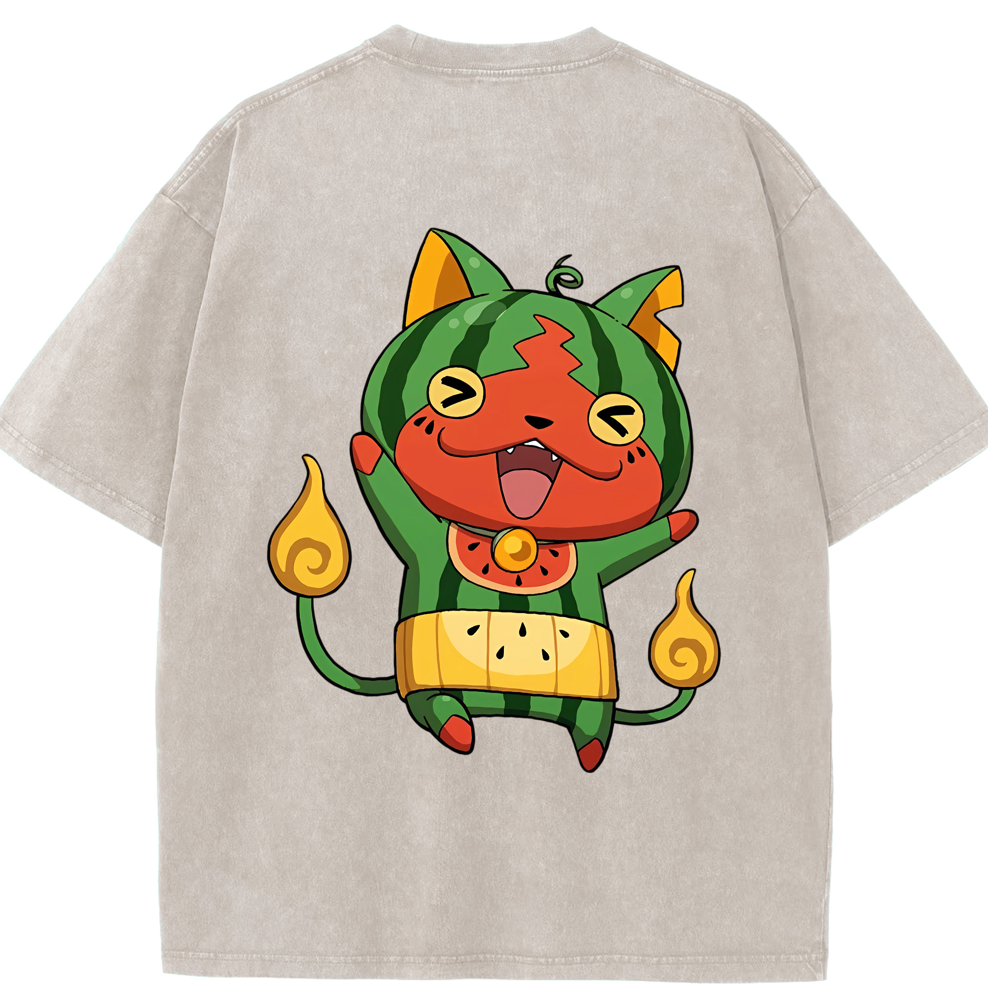 （画像用） 妖怪ウォッチ Yo-kai Watch 綿100% ヴィンテージ風 半袖Tシャツ（背面プリント）