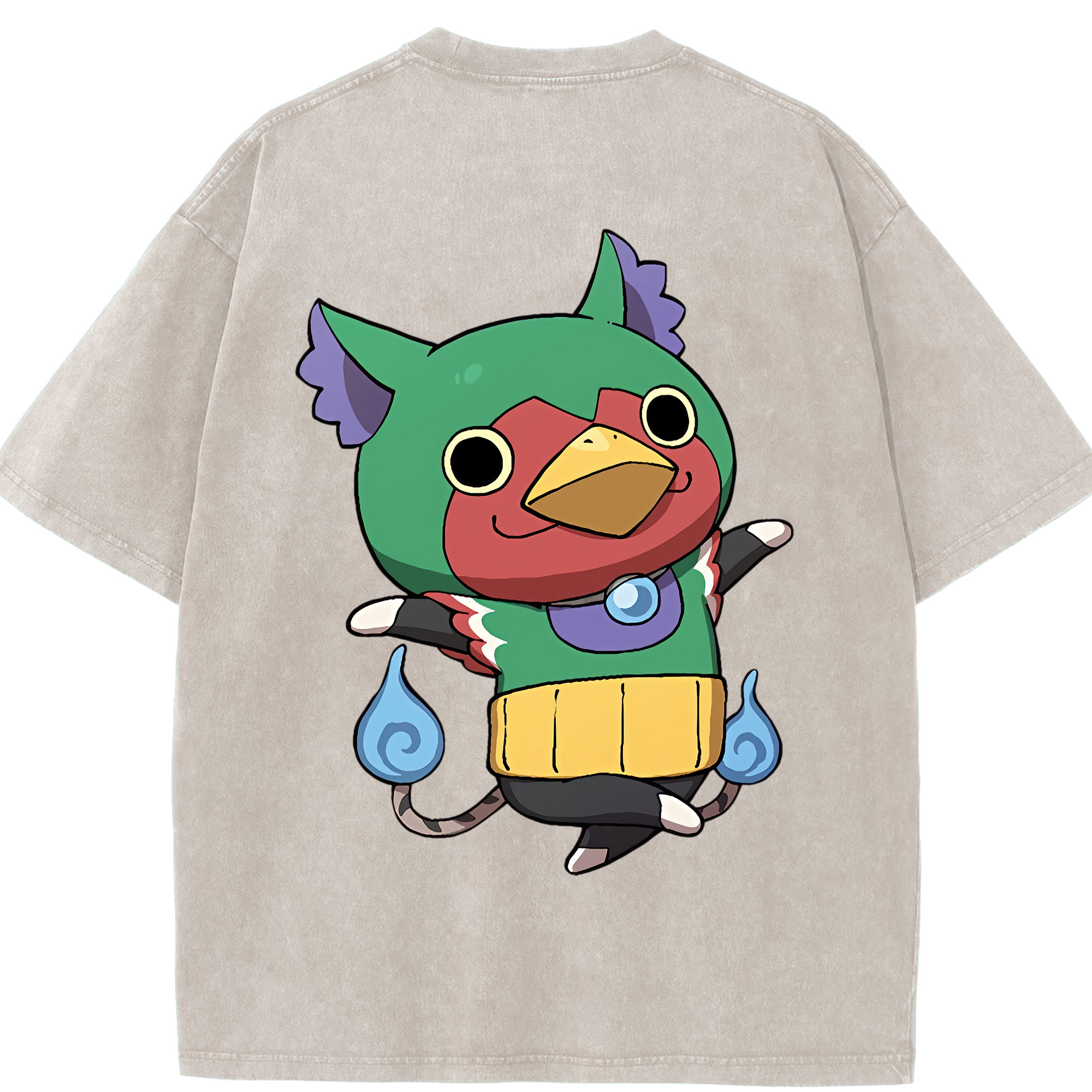 （画像用） 妖怪ウォッチ Yo-kai Watch 綿100% ヴィンテージ風 半袖Tシャツ（背面プリント）