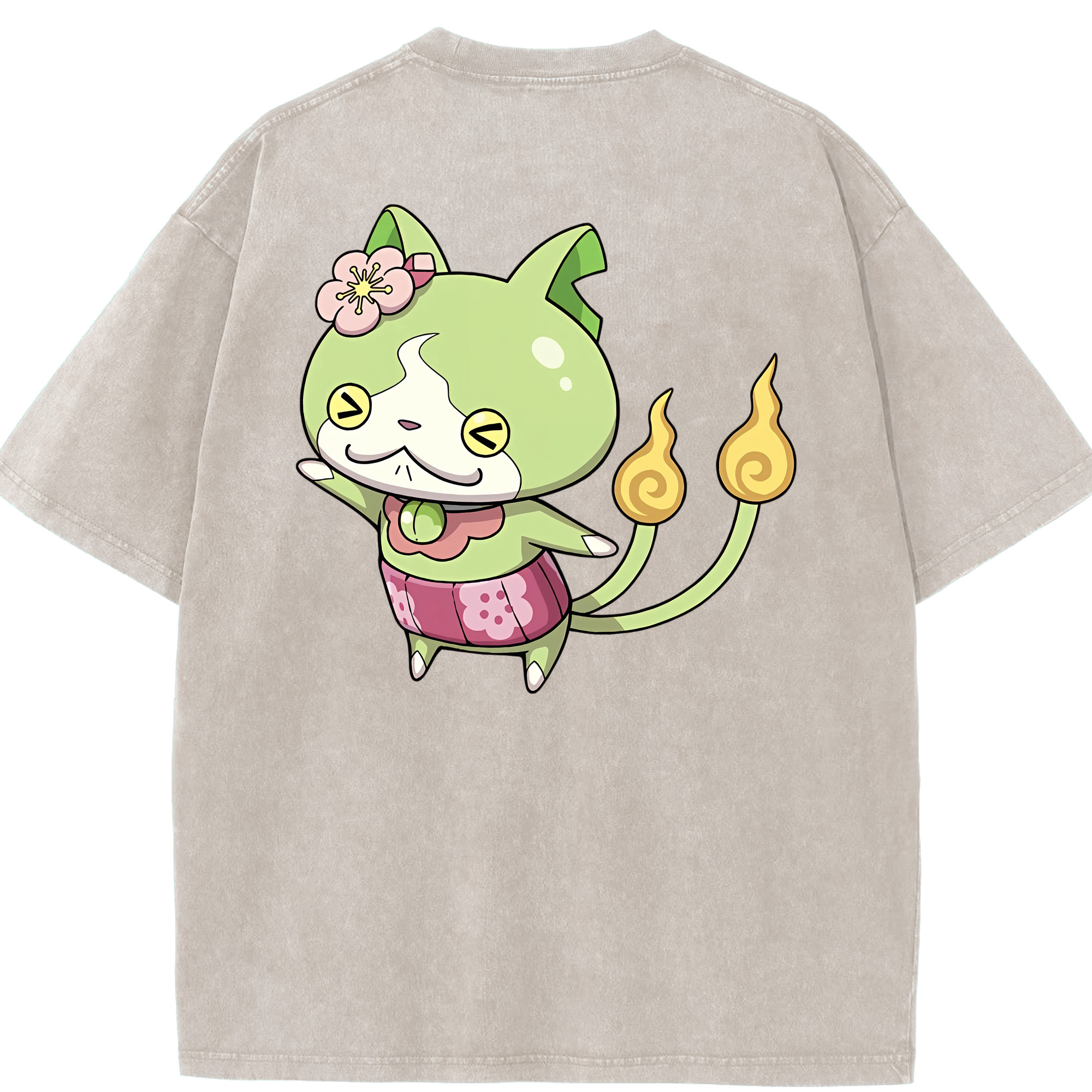 （画像用） 妖怪ウォッチ Yo-kai Watch 綿100% ヴィンテージ風 半袖Tシャツ（背面プリント）
