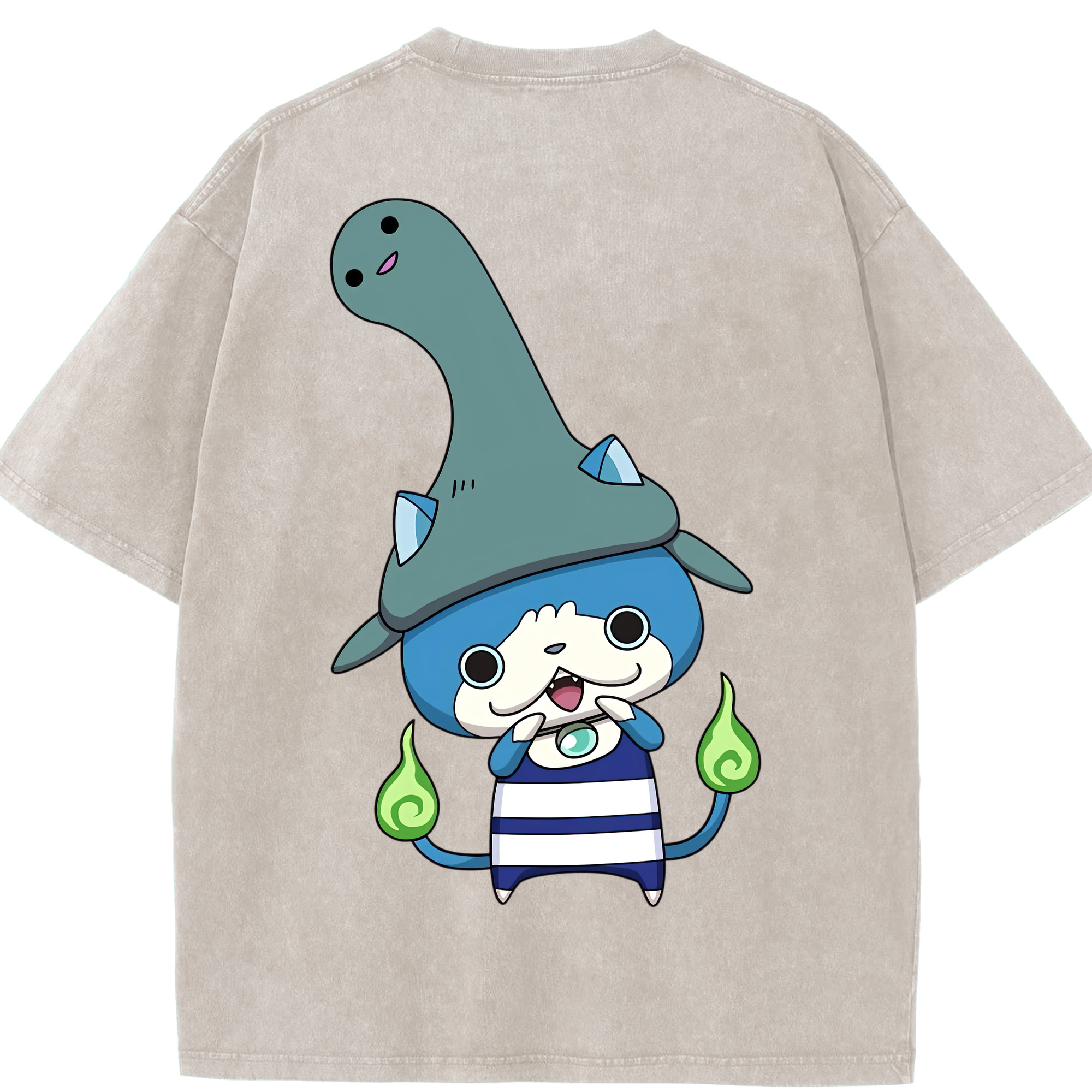 （画像用） 妖怪ウォッチ Yo-kai Watch 綿100% ヴィンテージ風 半袖Tシャツ（背面プリント）