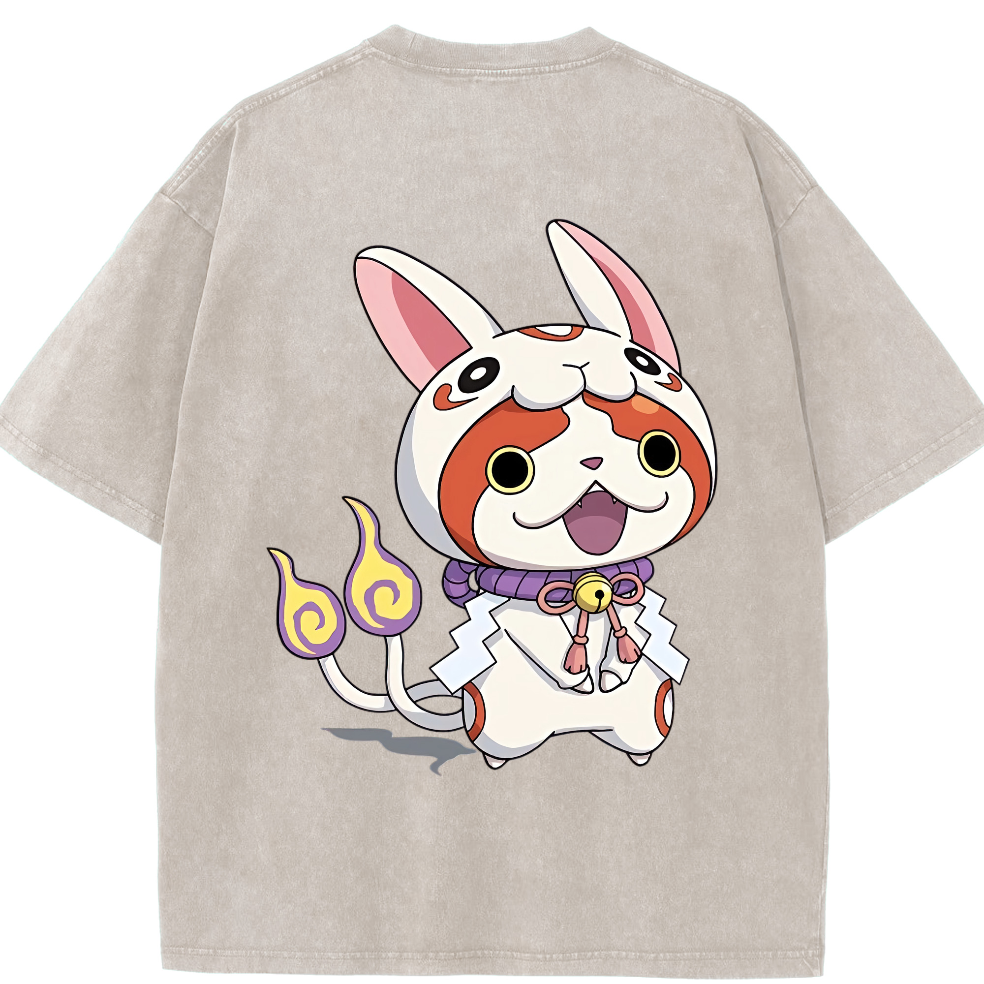 （画像用） 妖怪ウォッチ Yo-kai Watch 綿100% ヴィンテージ風 半袖Tシャツ（背面プリント）